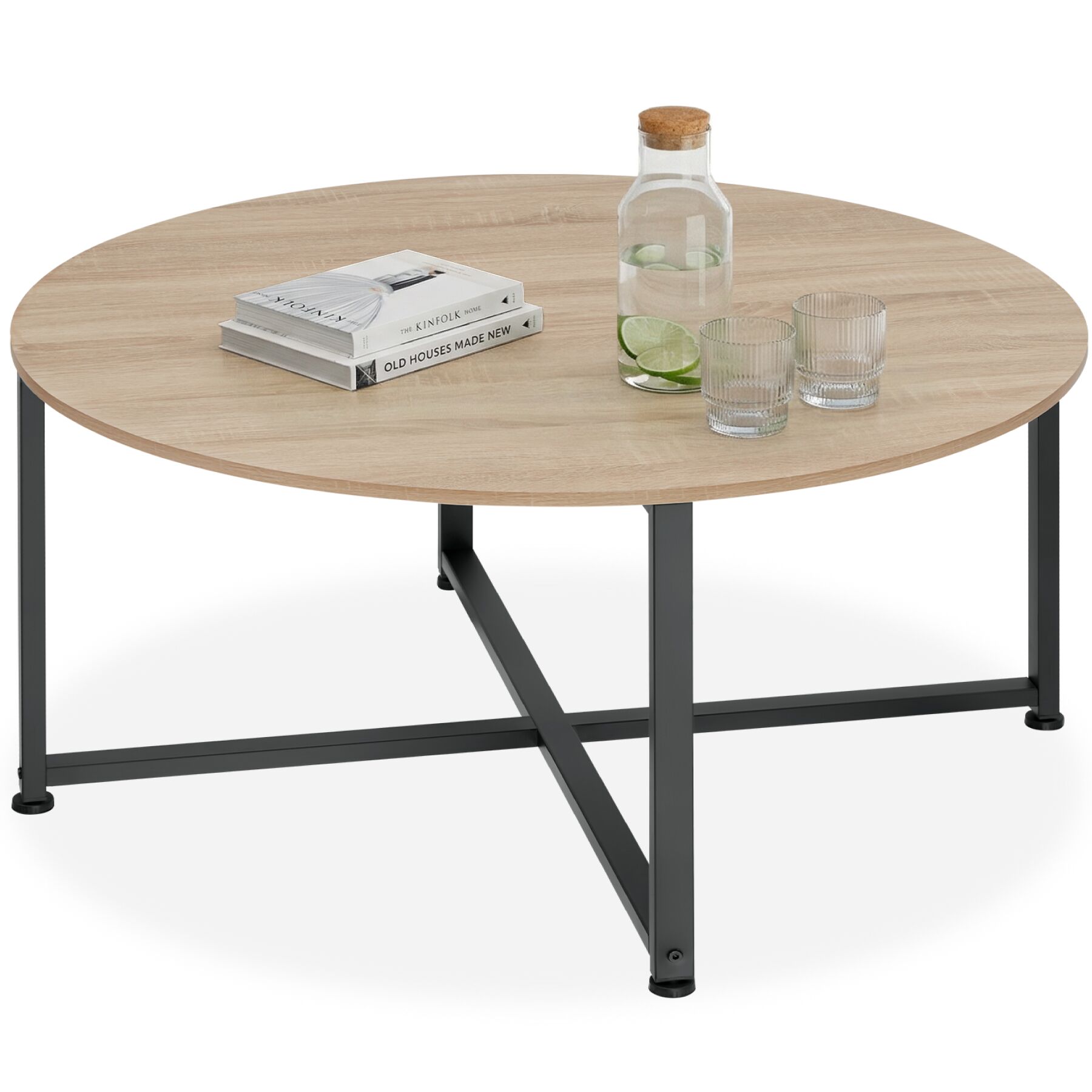 Salontafel Aberdeen 88,5x47cm - Industrieel licht hout, eiken Sonoma | tectake