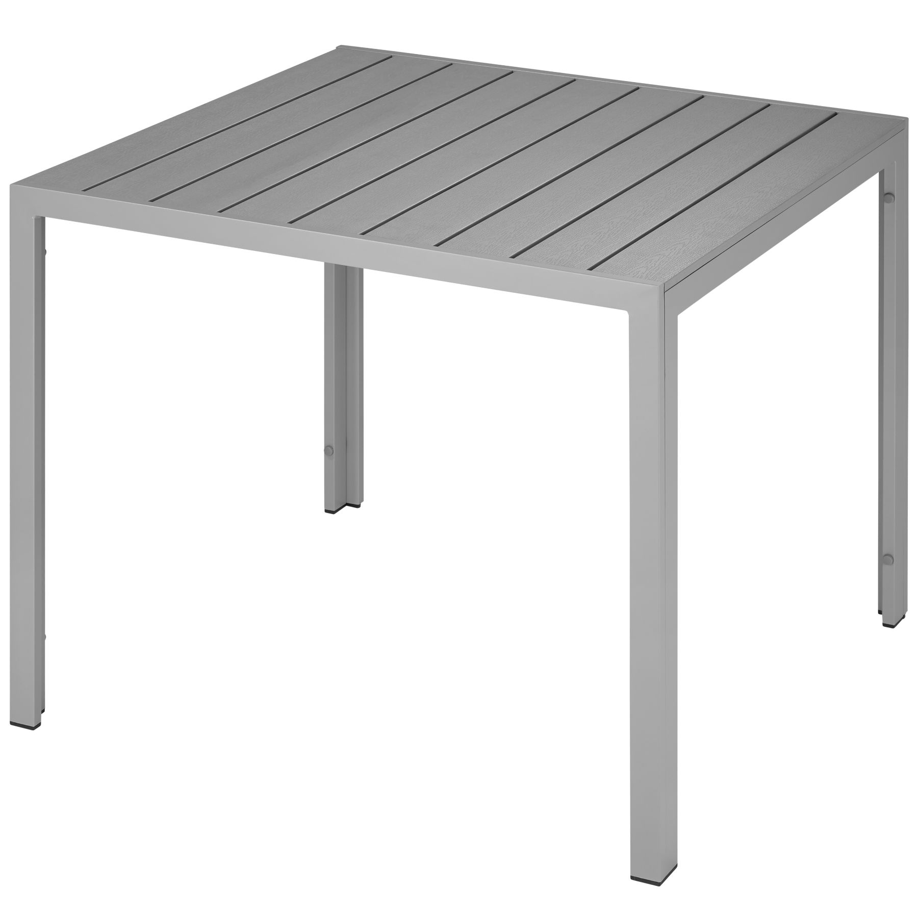Aluminium Gartentisch Maren höhenverstellbare Füße 90x90x74,5cm - silber von tectake