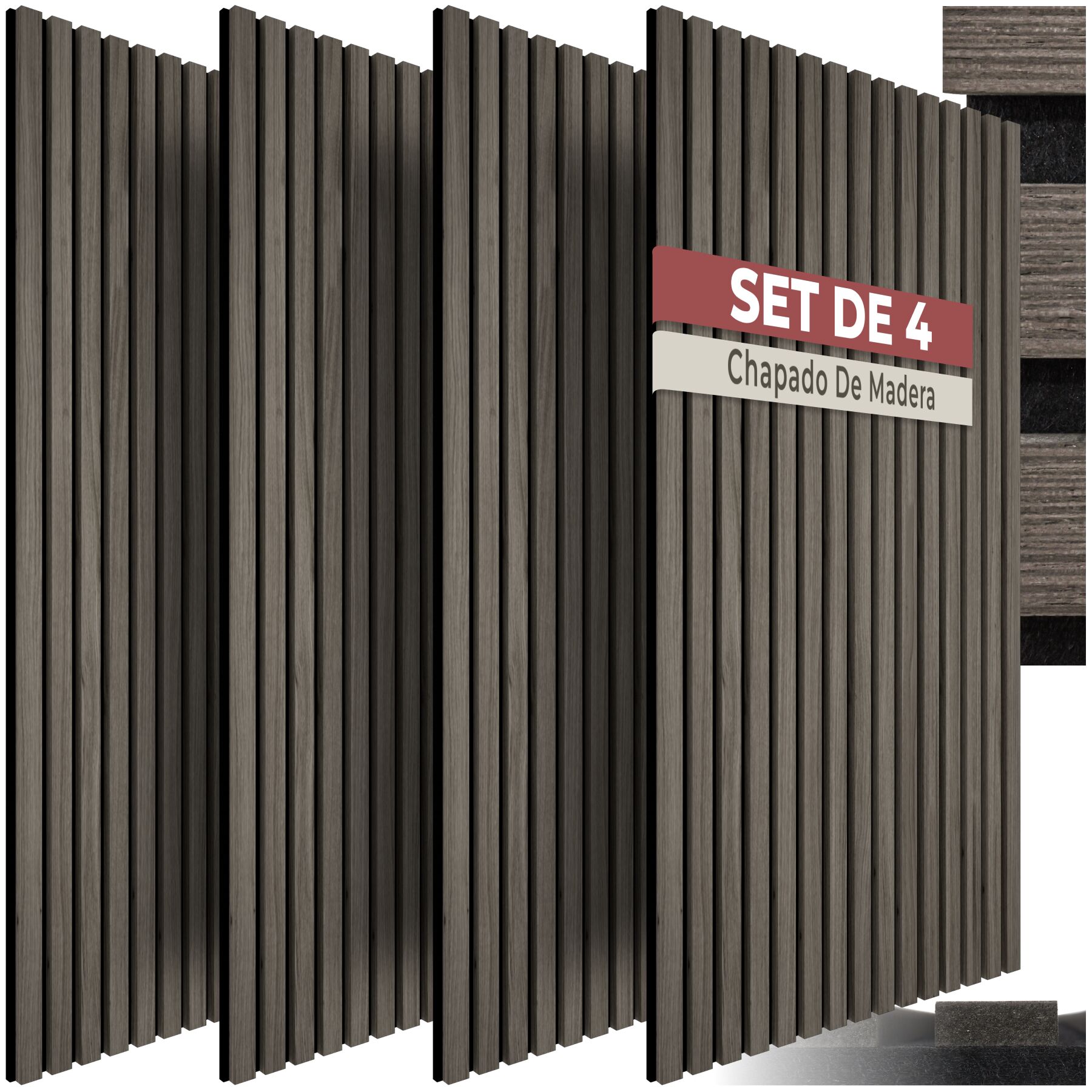 Paneles de pared SONIC WALL II con aspecto de madera - roble gris | tectake
