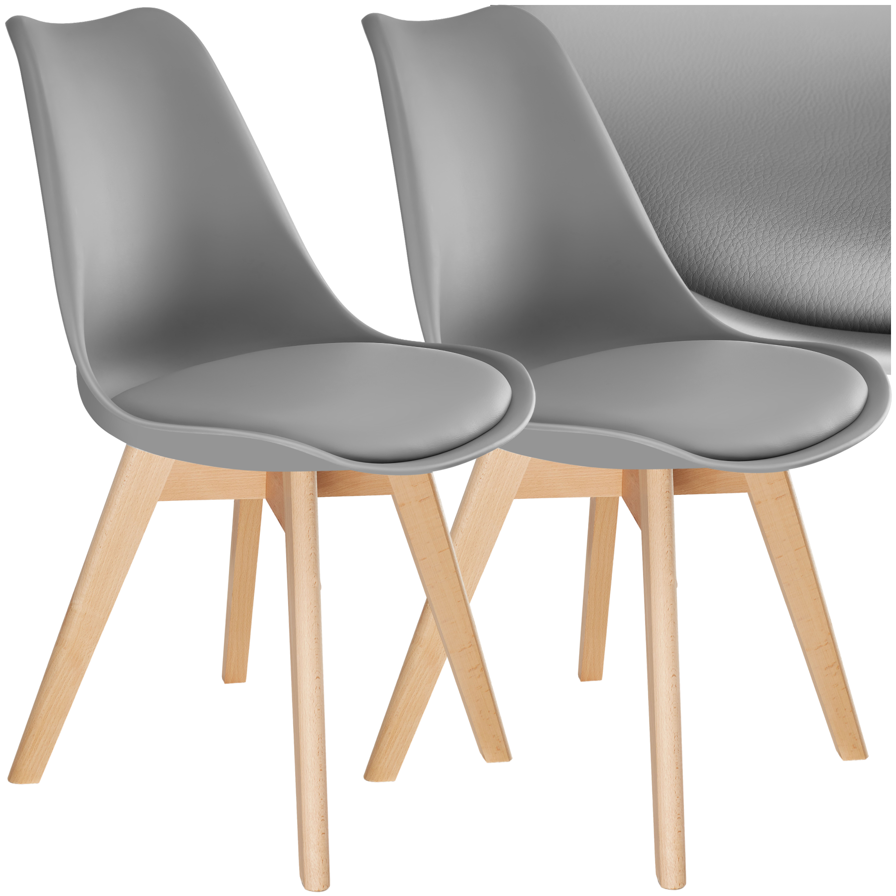 Esszimmerstühle Frederikke - grau, 2er Set