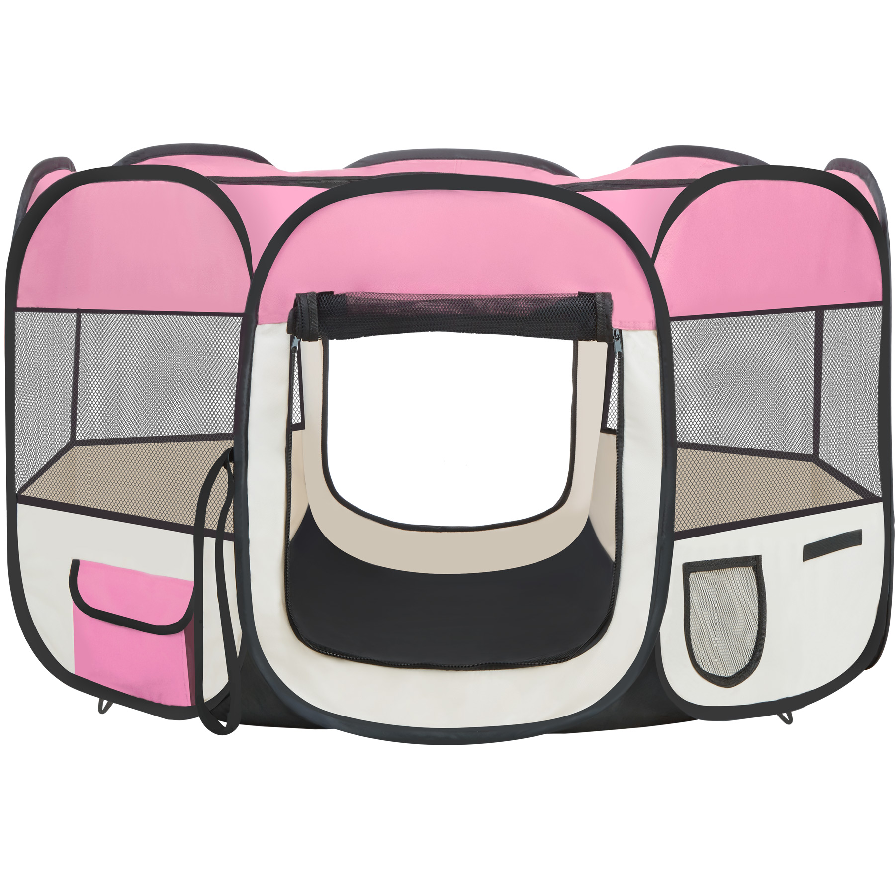 Thumbnail - Tierlaufstall aus Polyester inkl. Tragetasche - rosa