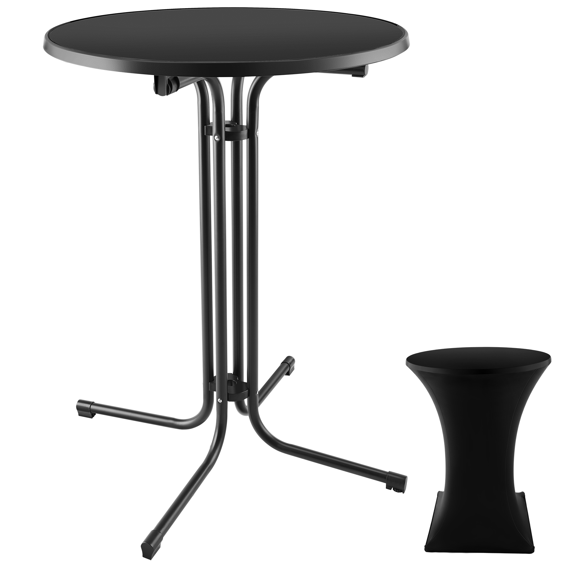 Folding Table Bar Chair Set Round Tall Dining Drinks Foldable Collapsible Tables - Picture 23 of 25