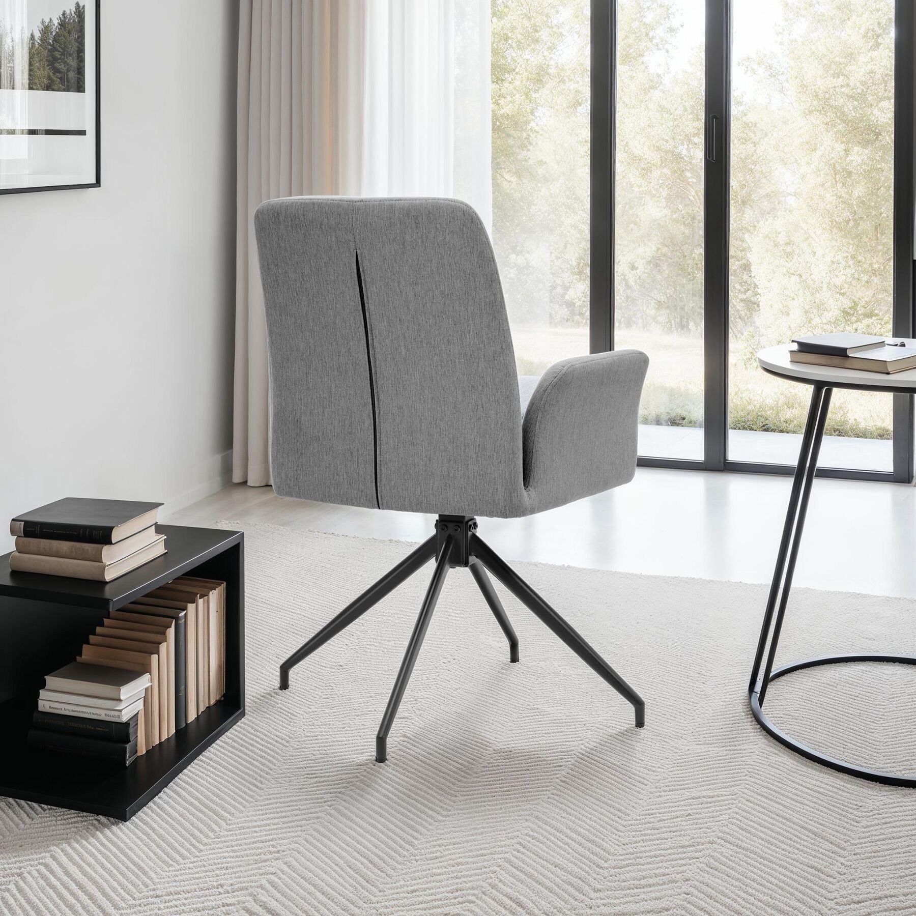 Swivel Chairs Fabric Furniture Home Office Dining Living Room Durable Seater - Picture 23 of 24