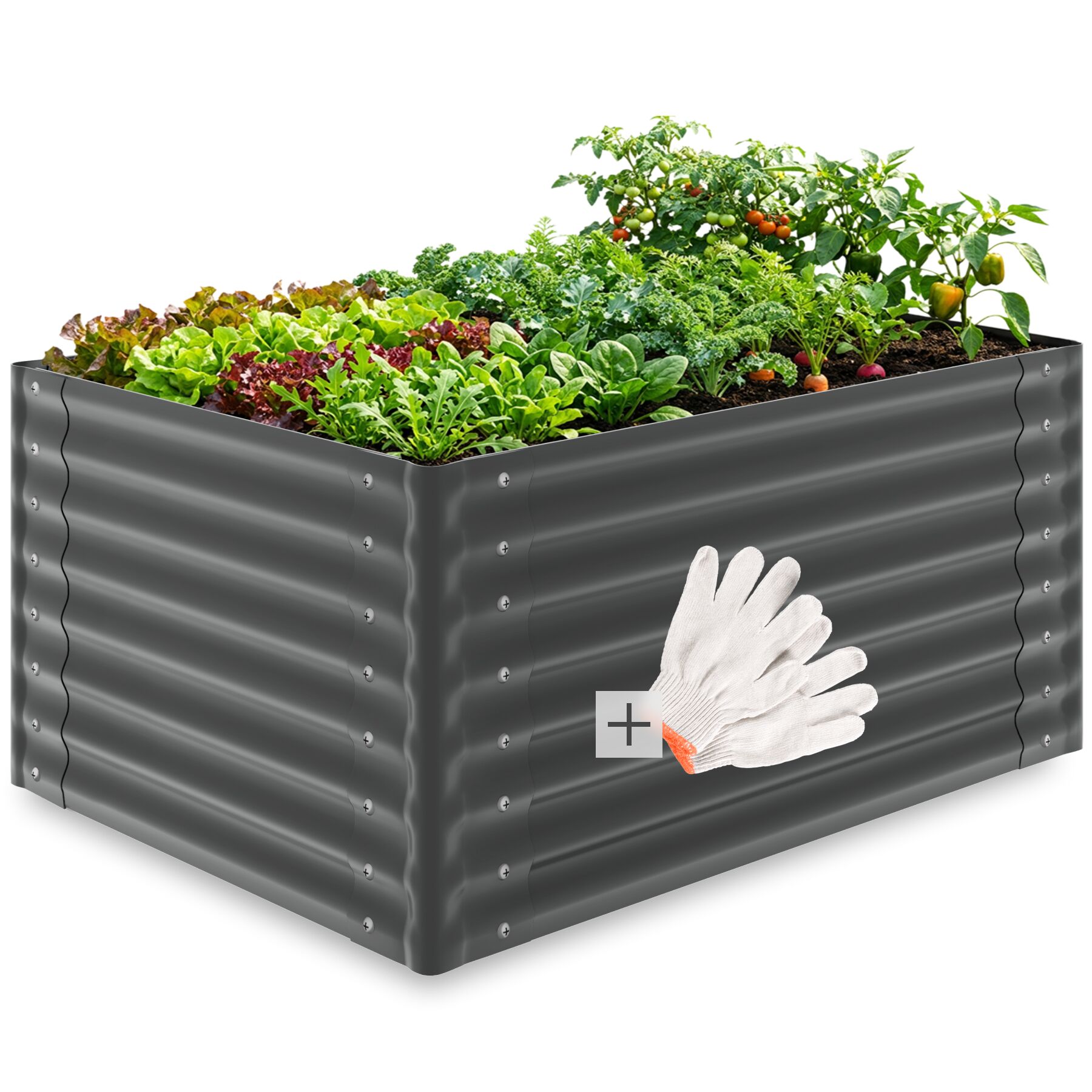 Verhoogde plantenbak Salvia verzinkt, verschillende maten - grijs | tectake