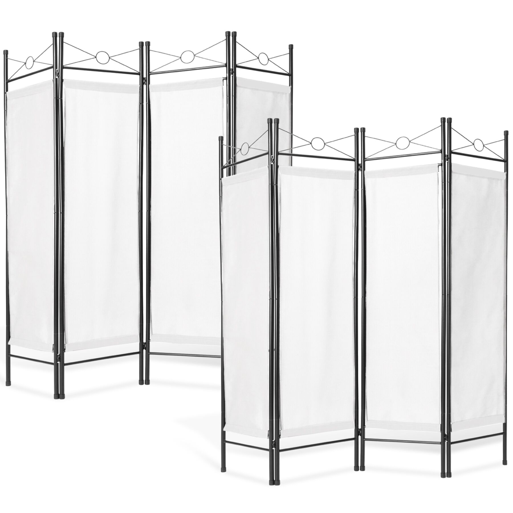 Lot de 2 Paravents 180x160x2,5cm - blanc | tectake