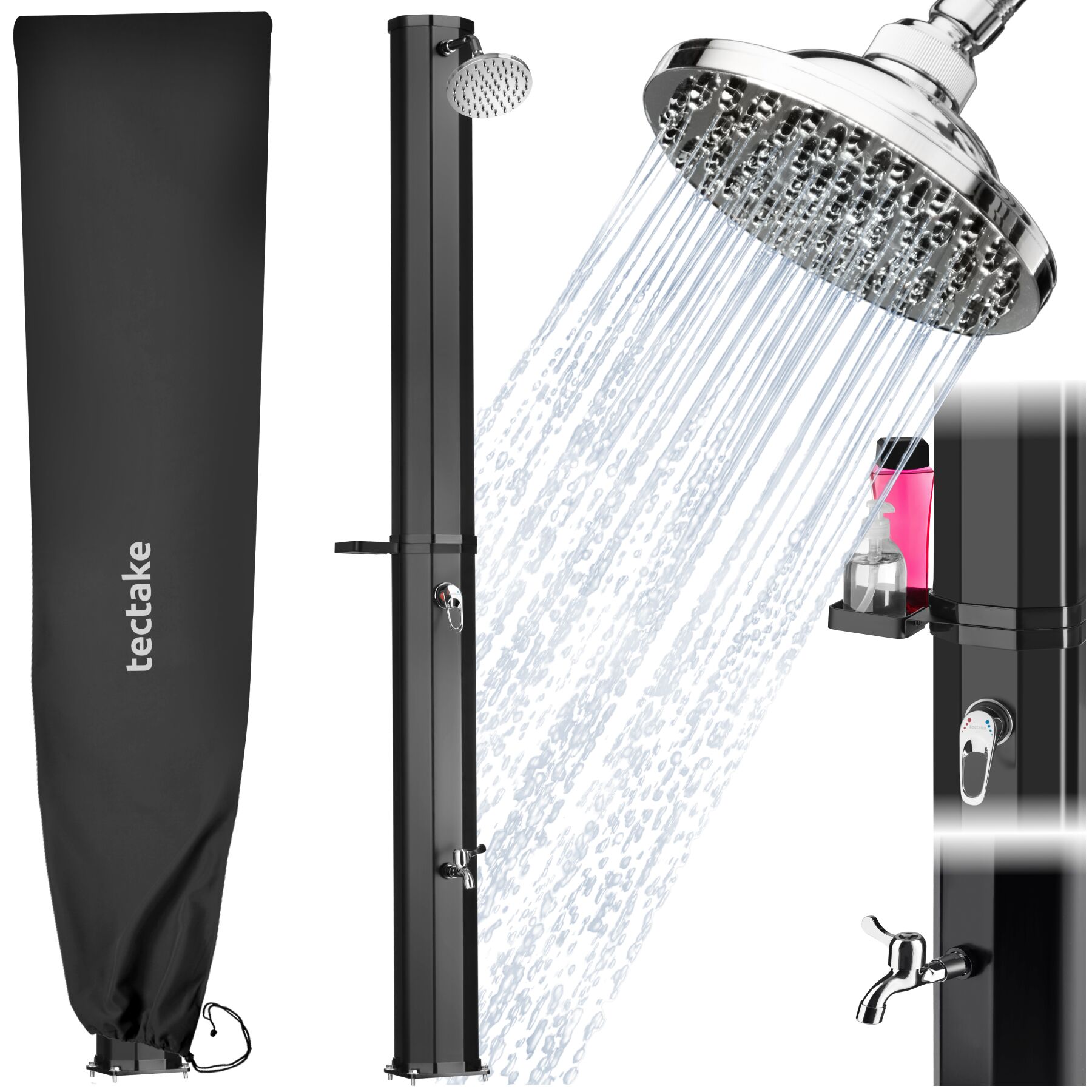 Ofanto 35 L Solar Shower - black | tectake