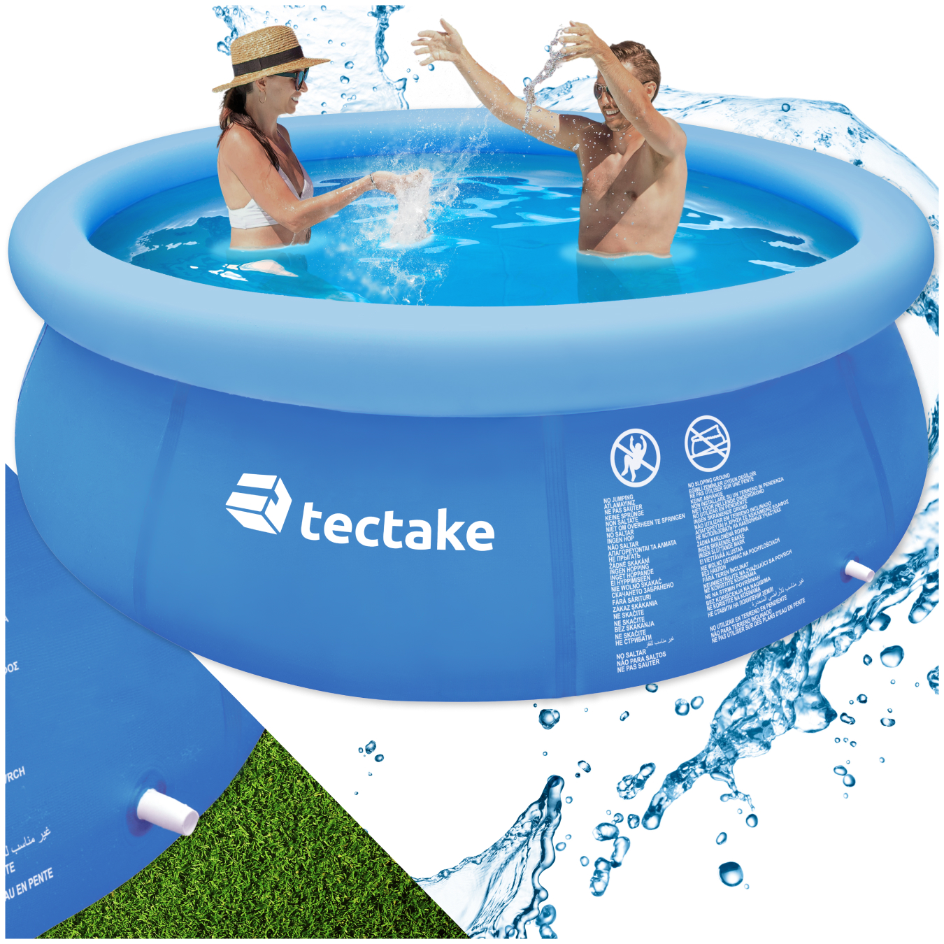 Piscina hinchable redonda Ø 240 x 63 cm - azul | tectake