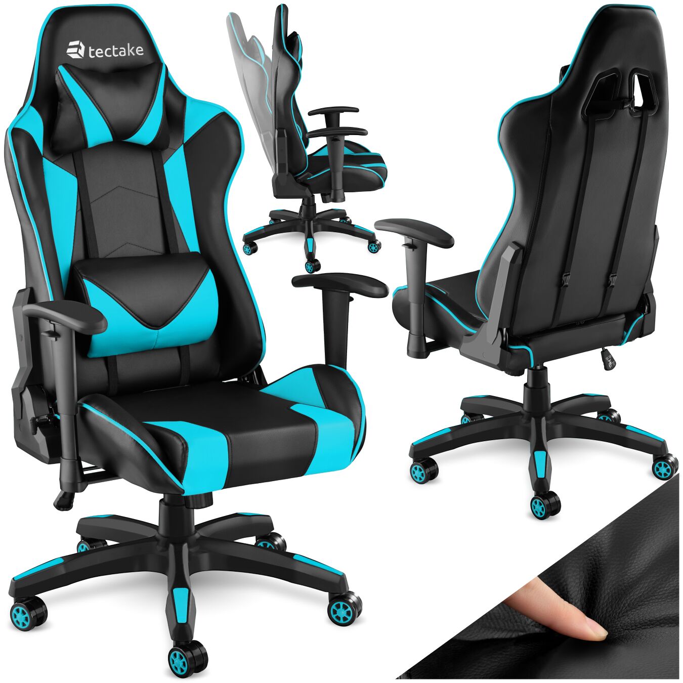 Premium Racing Bürostuhl Twink - schwarz/azur