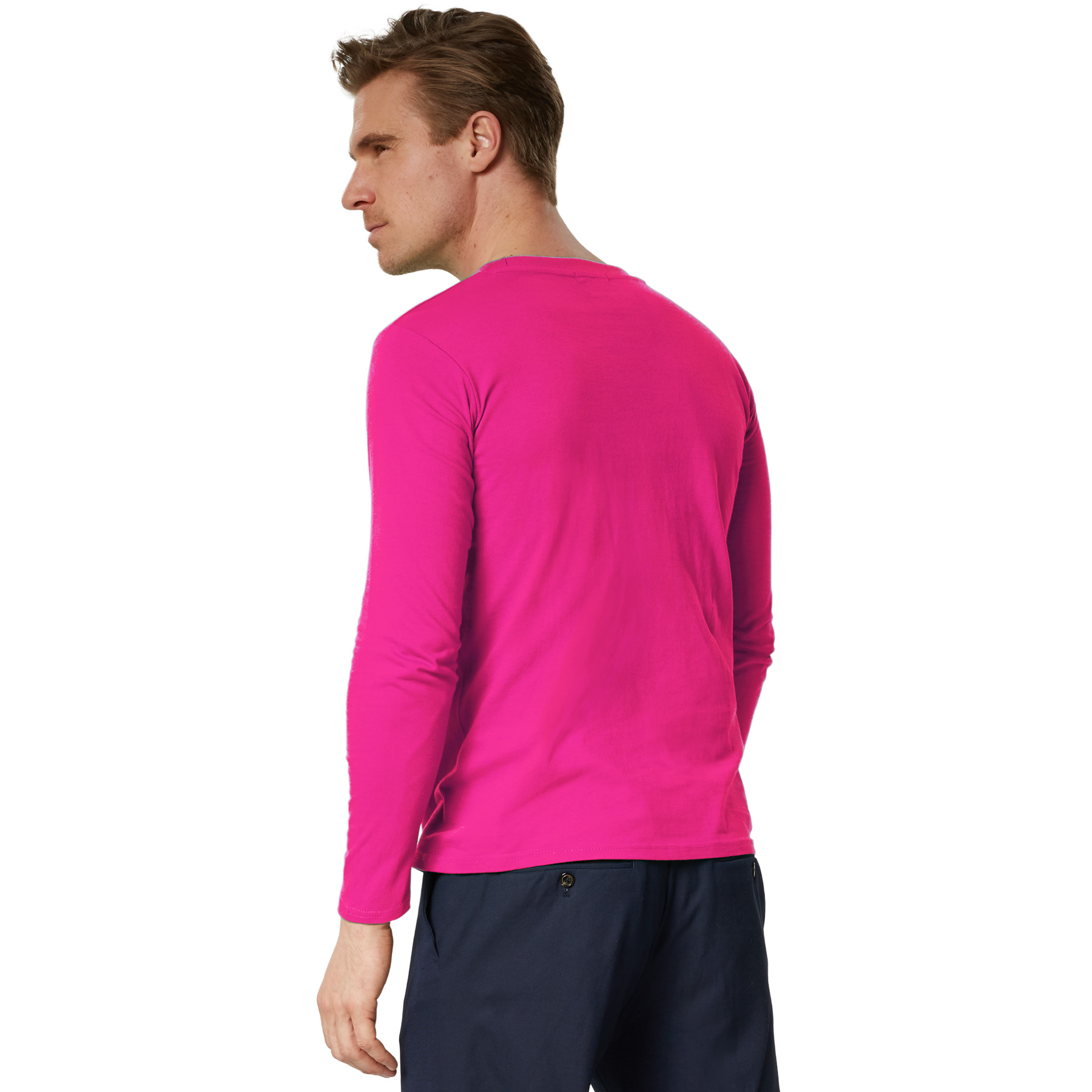 Camiseta de manga larga para hombre camiseta de manga larga lisa sudadera de manga larga suéter nuevo - Imagen 54 de 120