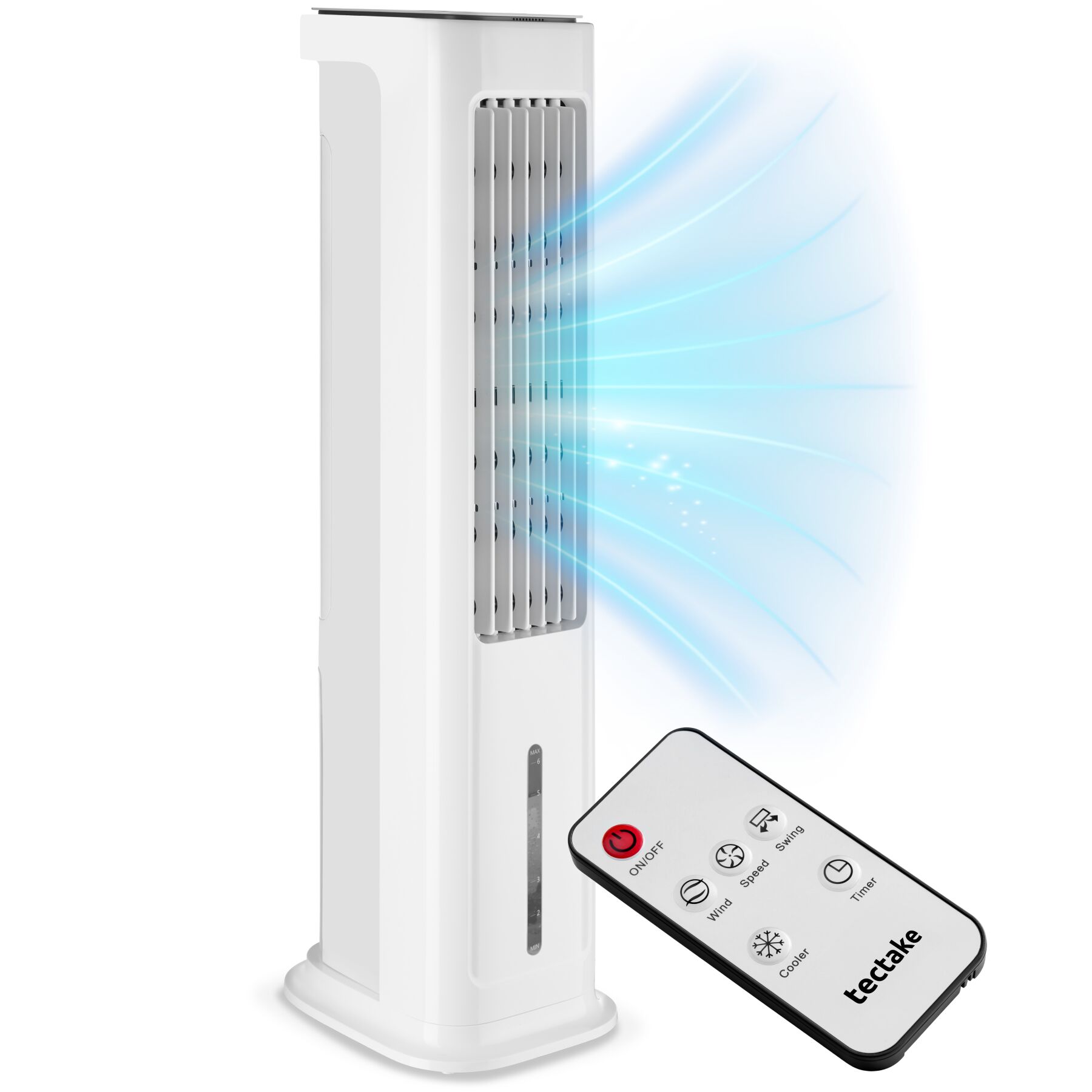 Refrigerador de ar Alaska 4 em 1, depósito de água de 5 l, 3 modos, 3 níveis - branco | tectake