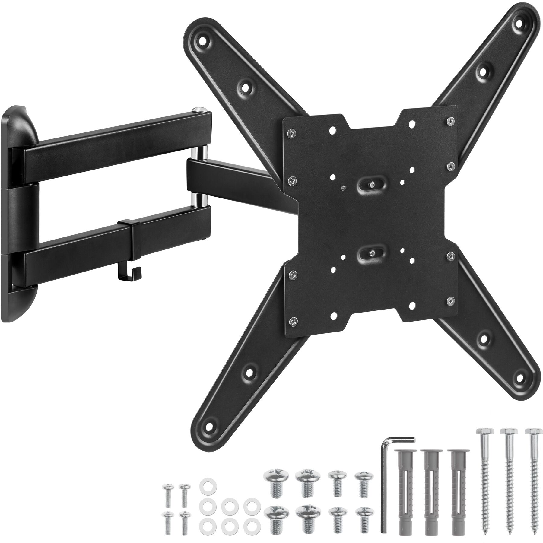 Television Bracket - 26-75 inch screens, extendable, tilt, swivel TV wall mount - black