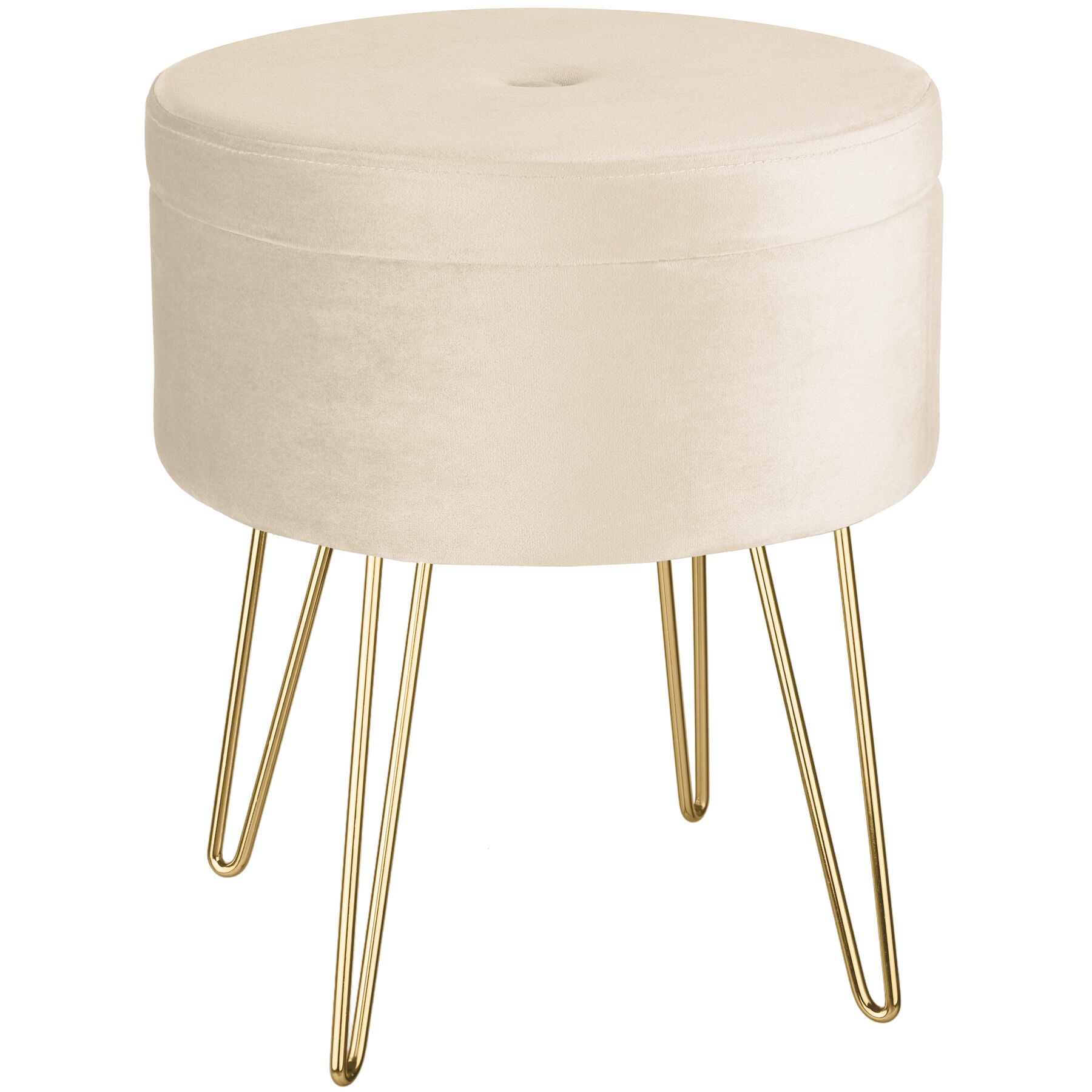 Stool Storage Footstool Padded Velvet Upholstery Bar Stools Dressing Table Seat - Picture 46 of 46