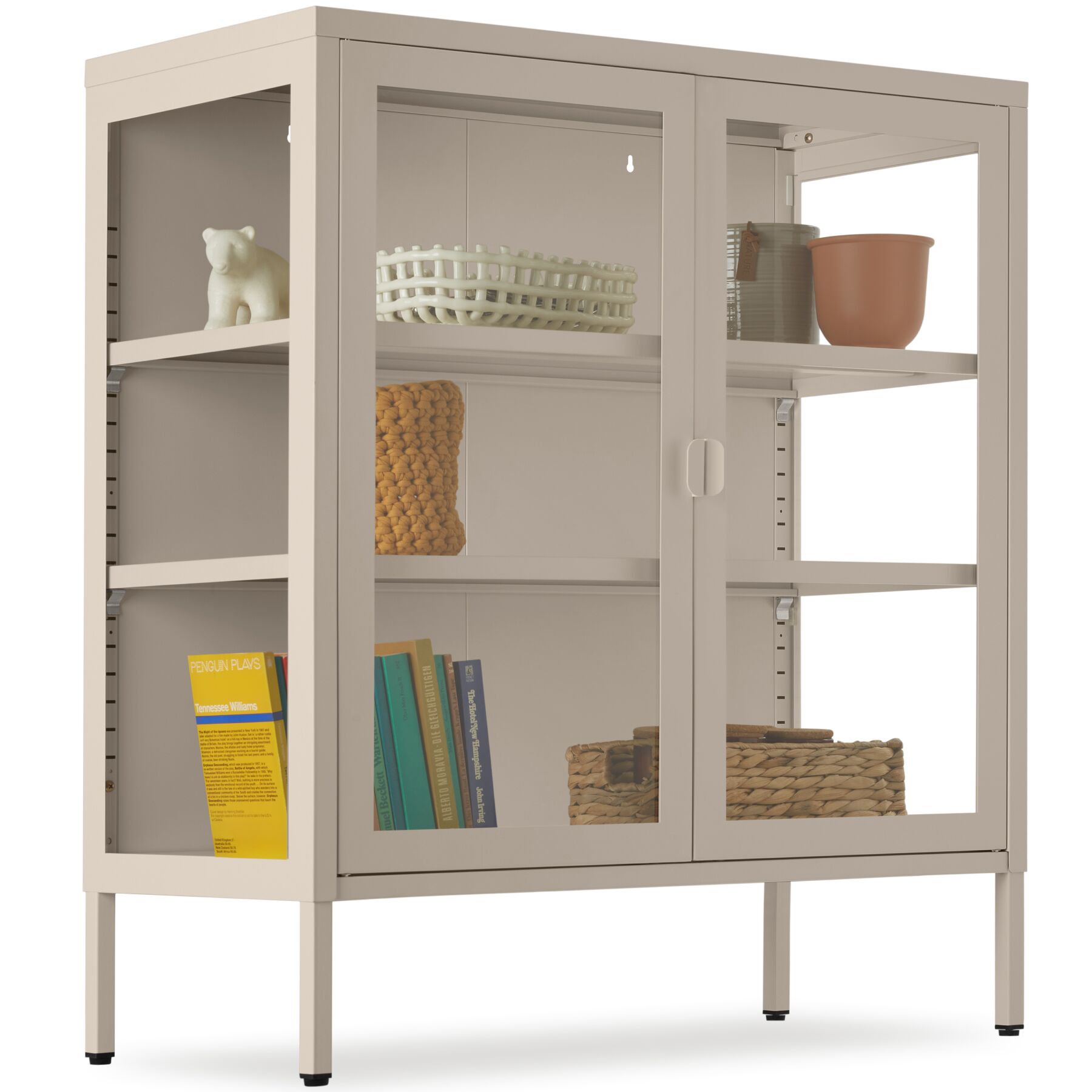 metal display case - taupe | tectake