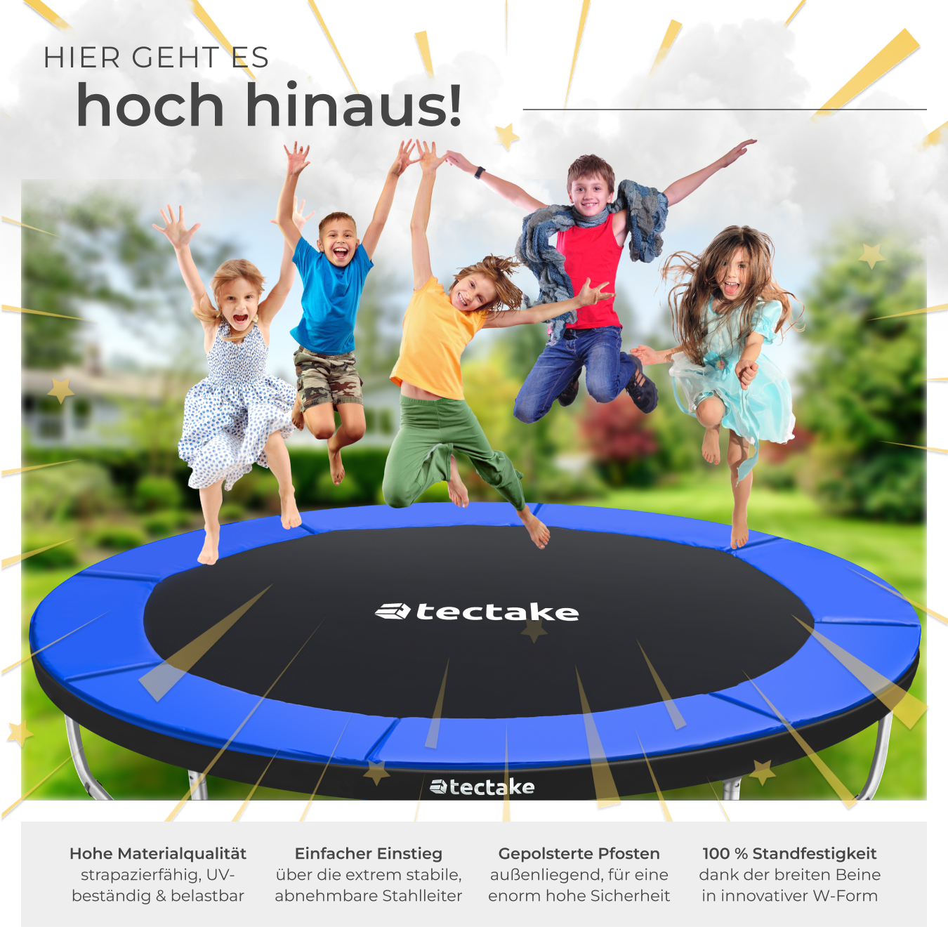 Trampolin mit Sicherheitsnetz Kindertrampolin Outdoor Kinder Gartentrampolin - Bild 29 von 37
