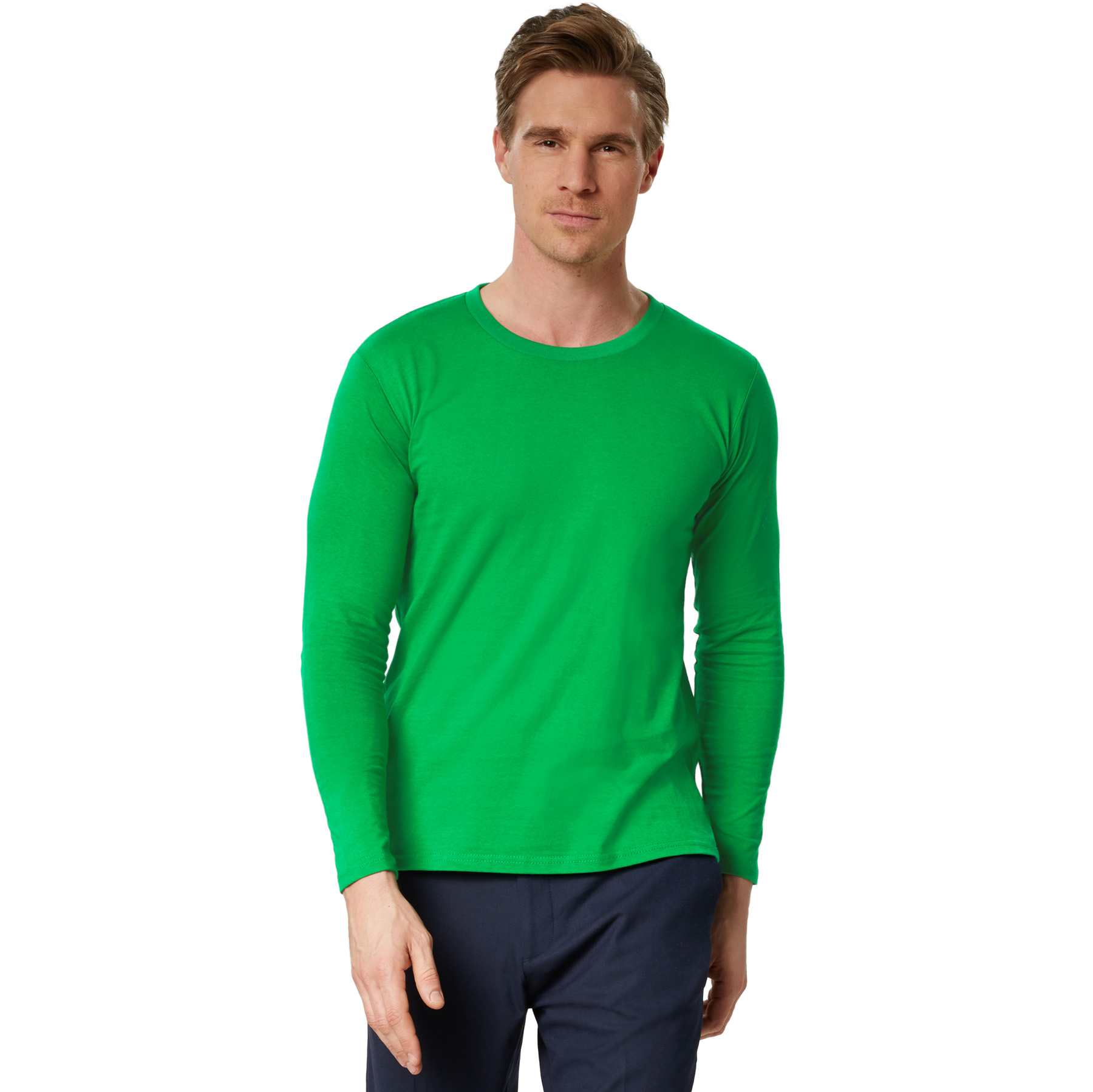 Camiseta de manga larga para hombre camiseta de manga larga lisa sudadera de manga larga suéter nuevo - Imagen 115 de 120