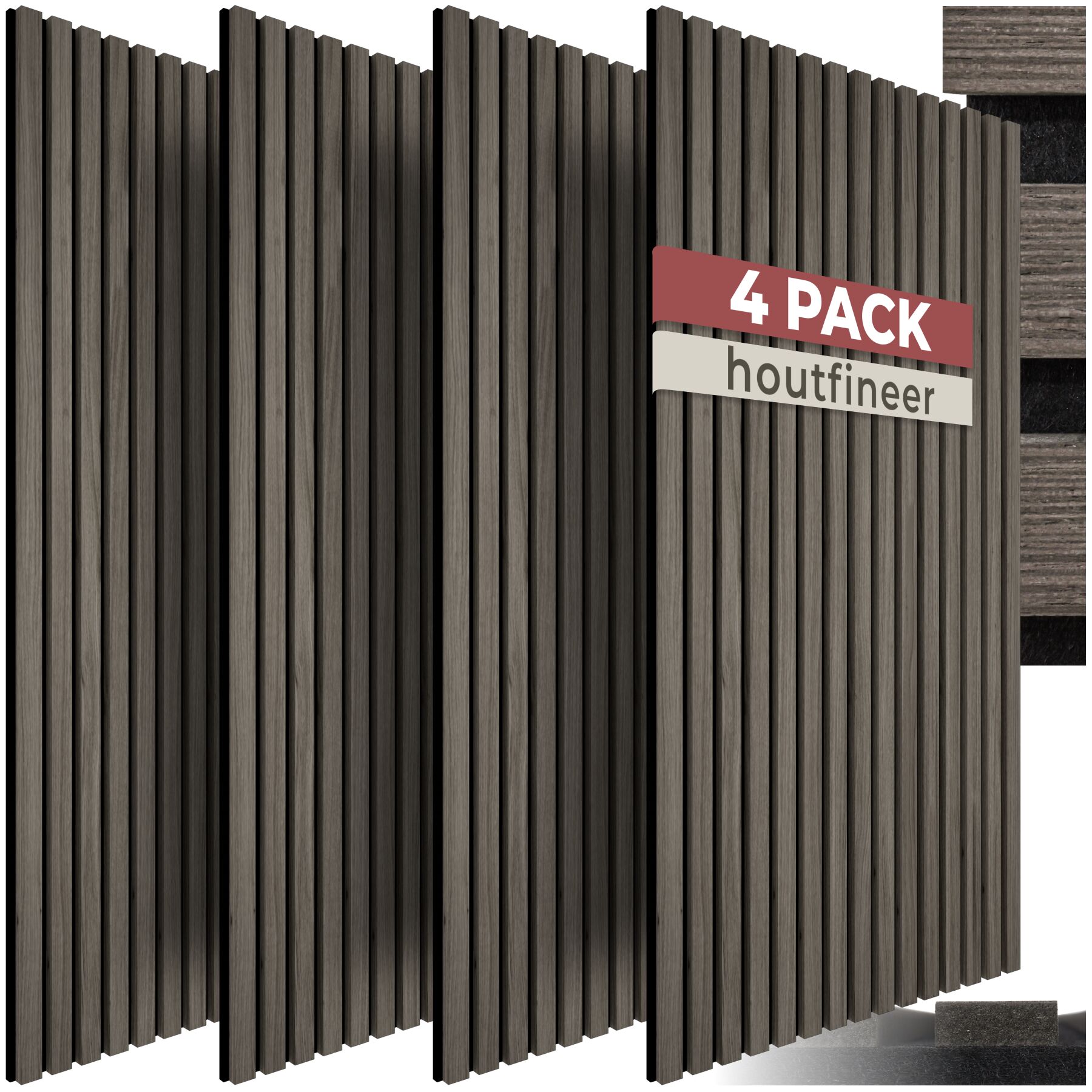 Akoestische panelen Sonic Wall II houtlook - eiken grijs | tectake