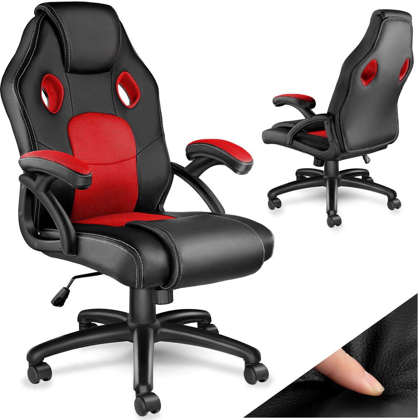 Chaise gamer MIKE - noir/rouge | tectake