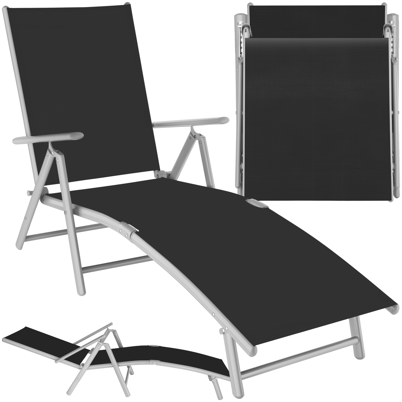 tectake - Transat MARISOL - noir/gris