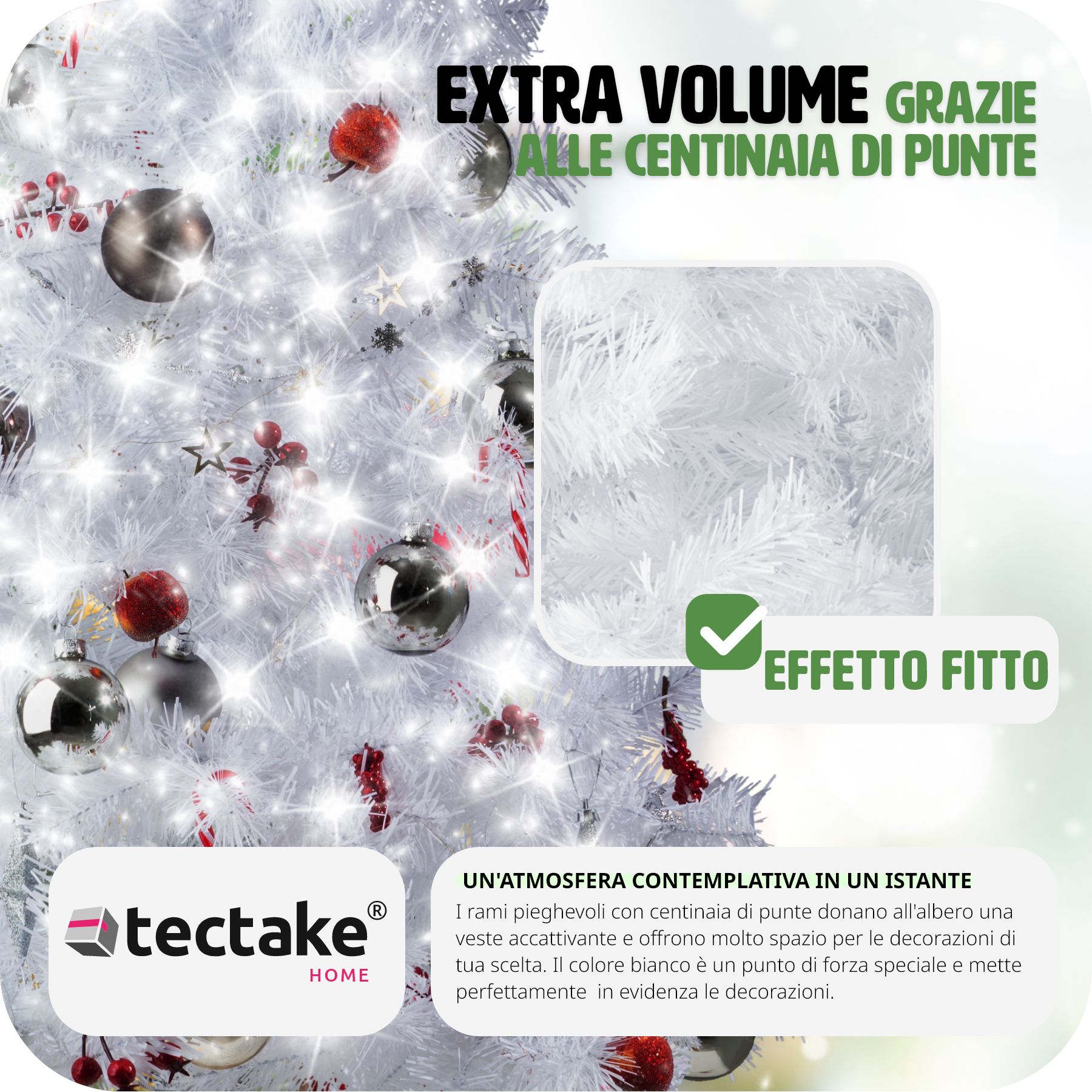 Albero di Natale Artificiale con Supporto Natalizia 310 Punte 150 cm Verde nuovo - Foto 6 di 25