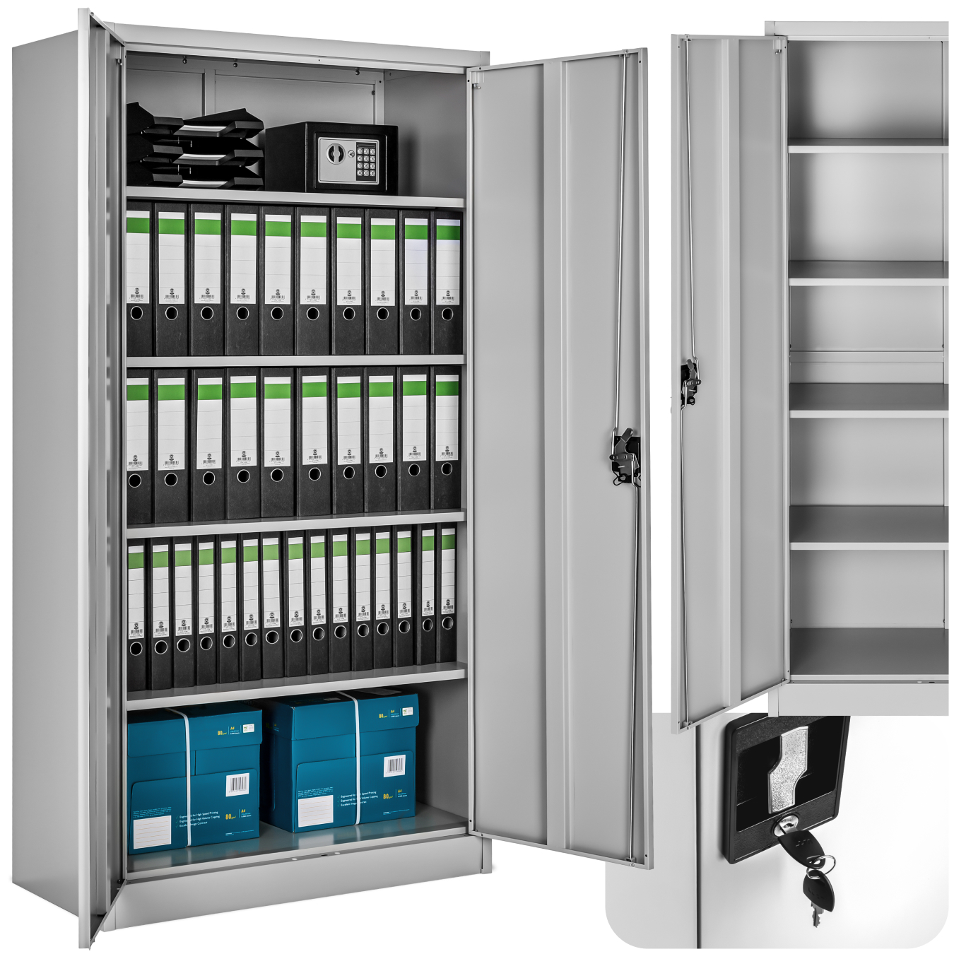 Filing Cabinet Metal Office Furniture Storage Cupboard Drawer Shelves Steel Lock