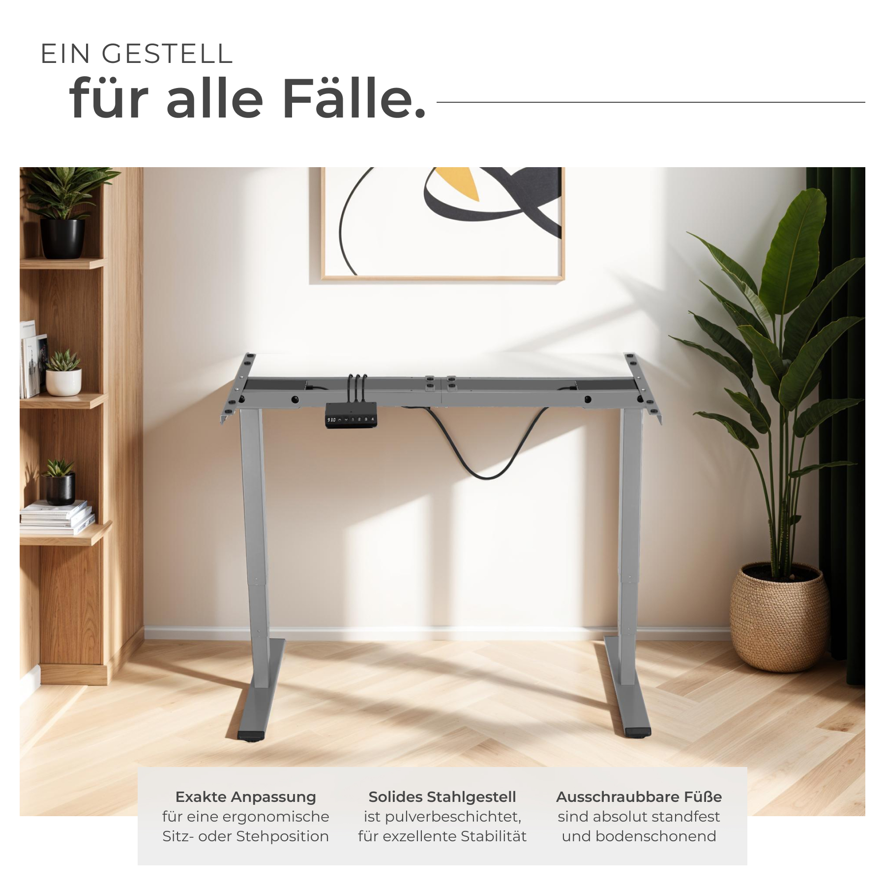 Elektrisch höhenverstellbares Tischgestell Schreibtisch Rahmen Gestell Stehtisch