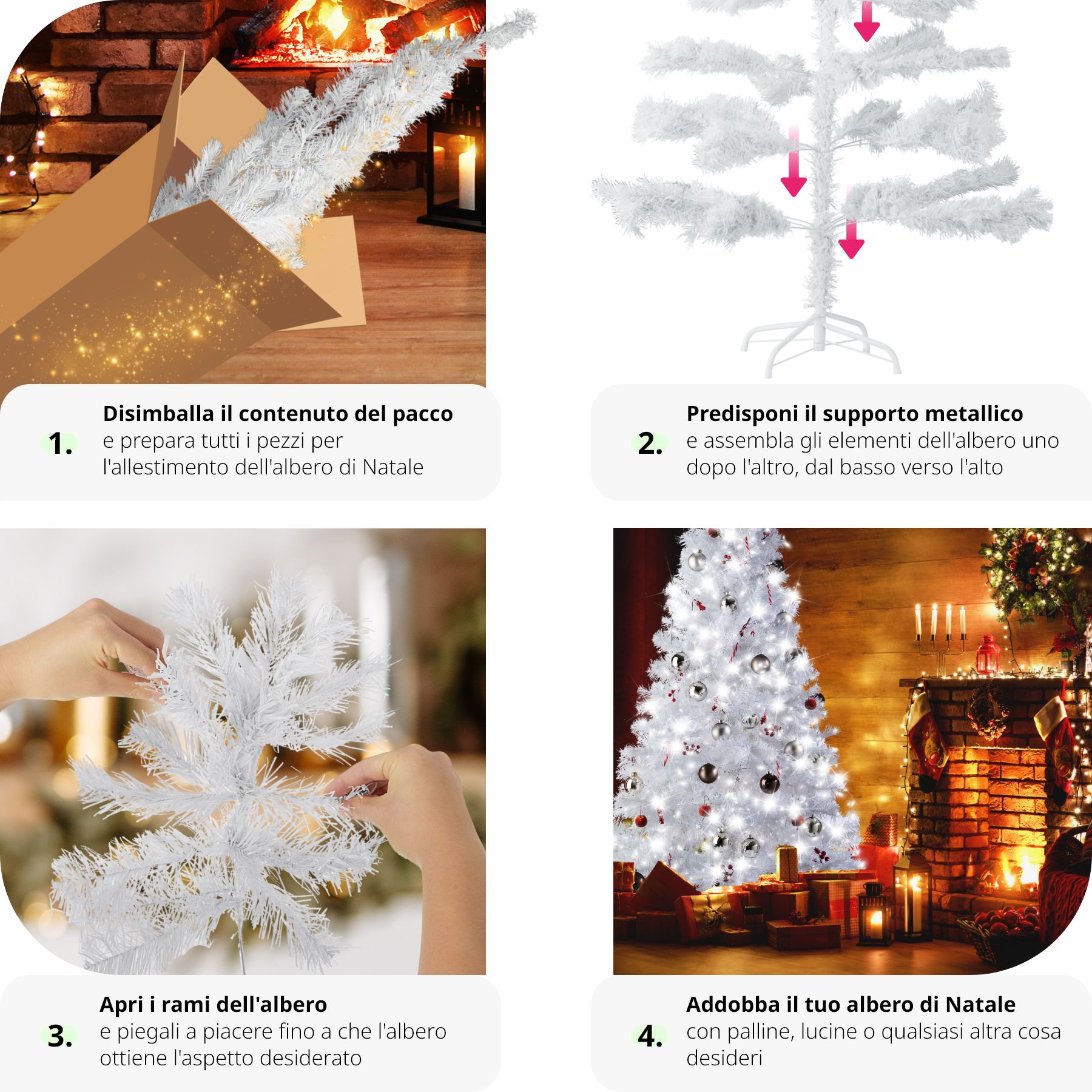 Albero di Natale Artificiale con Supporto Natalizia 310 Punte 150 cm Verde nuovo - Foto 17 di 25