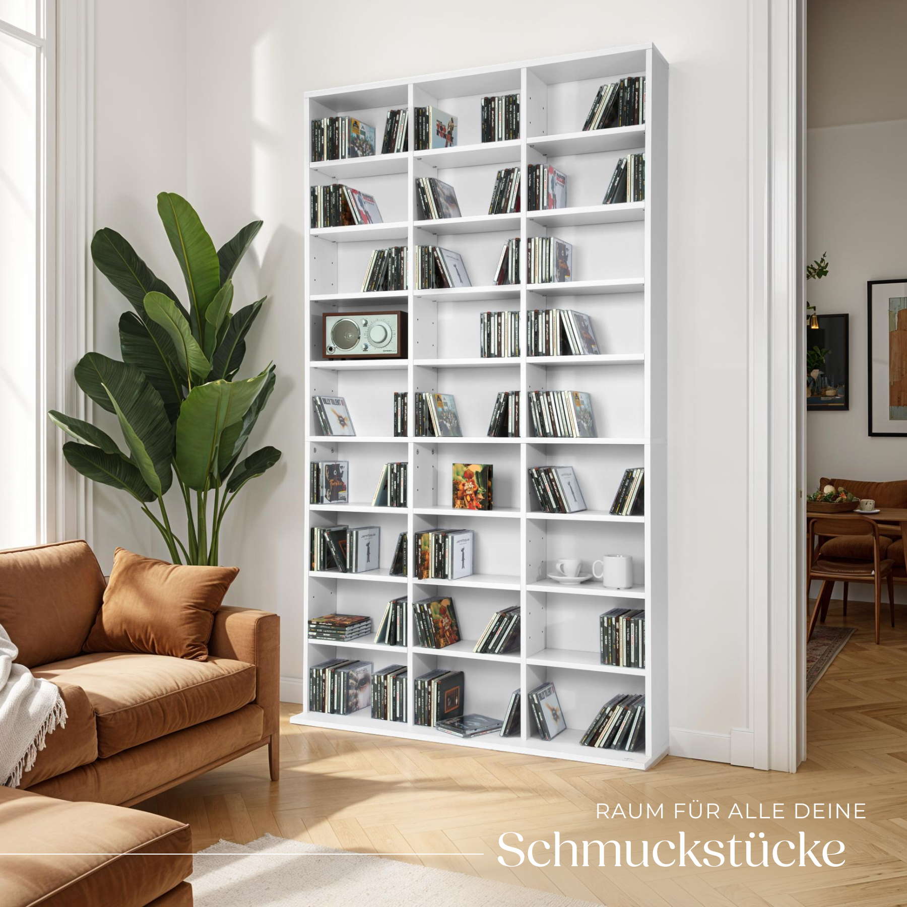 Medienregal CD DVD BluRay Ständer Stand Regal Regalwand für 1080 CDs Bücherregal