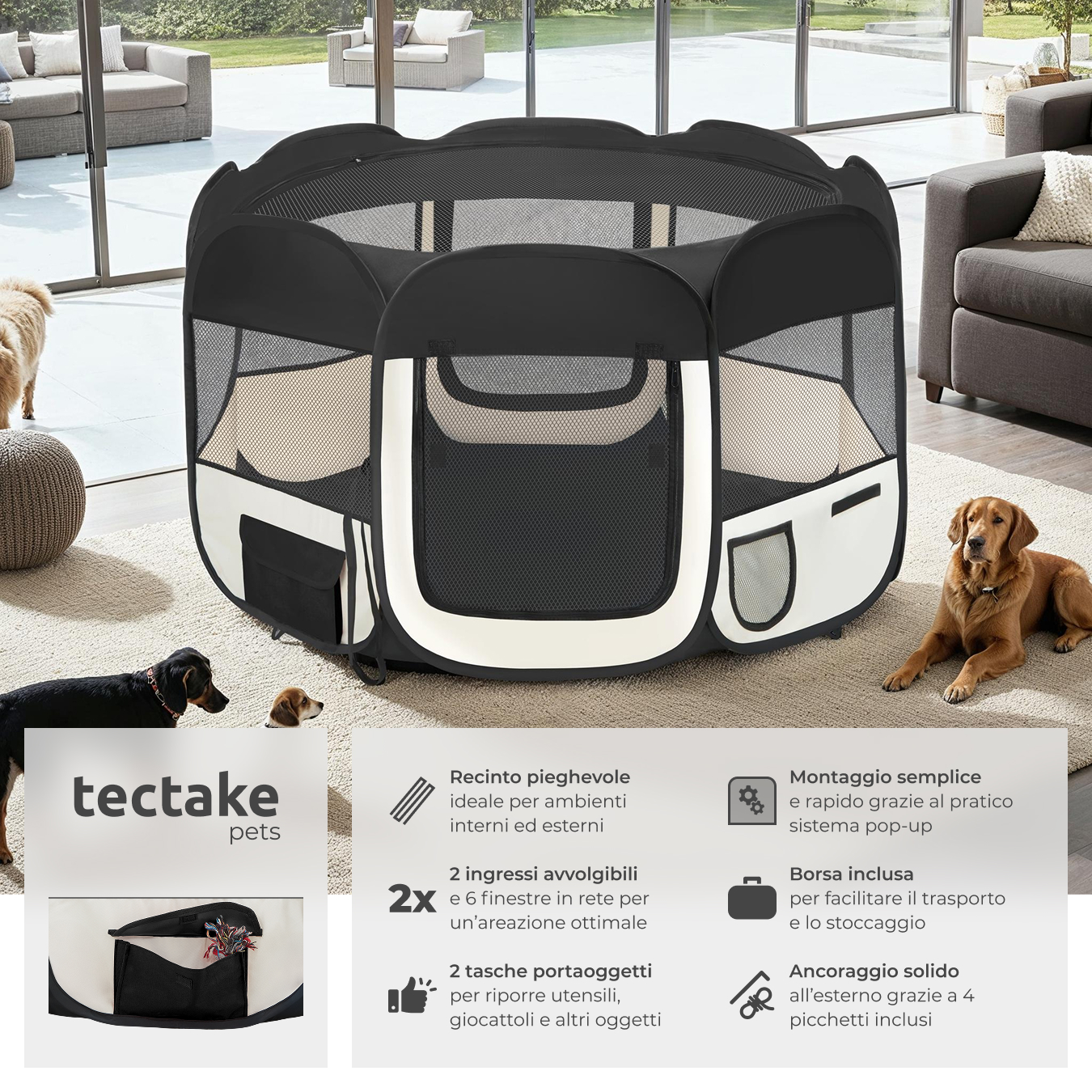 Tenda box per cagnolini cuccioli e piccoli animali cane gatto lepre portatile - Foto 15 di 39