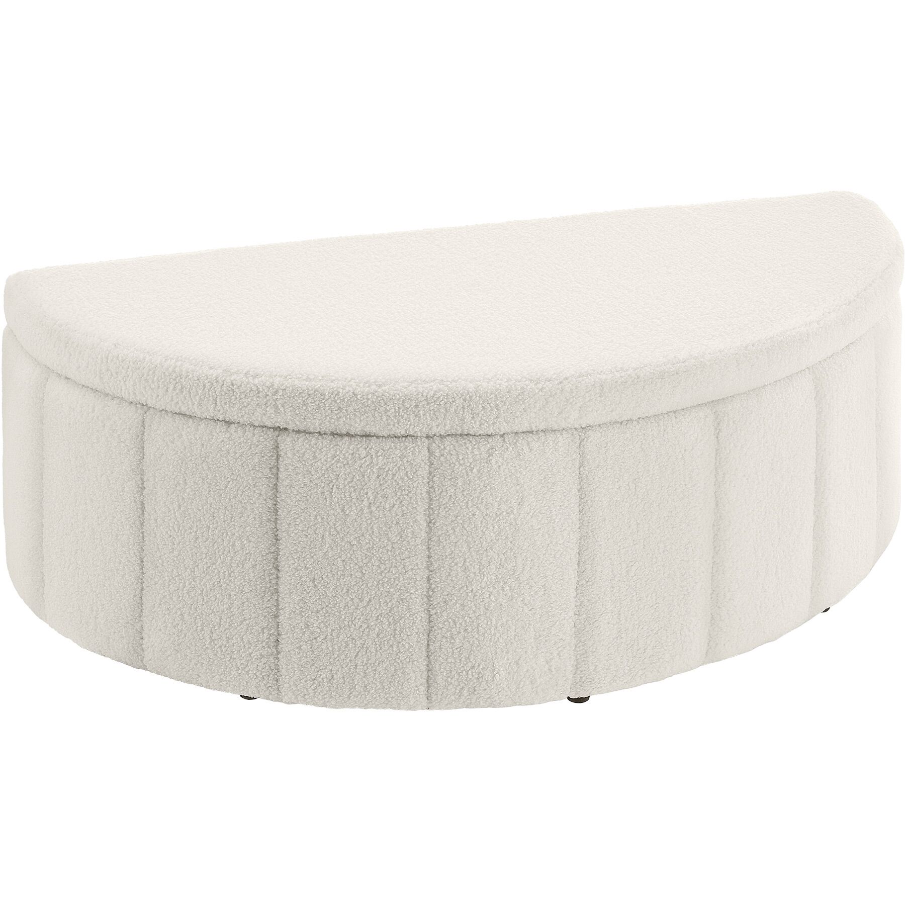 Moon upholstered bench with ample storage space, weight capacity 150 kg - bouclé cream | tectake