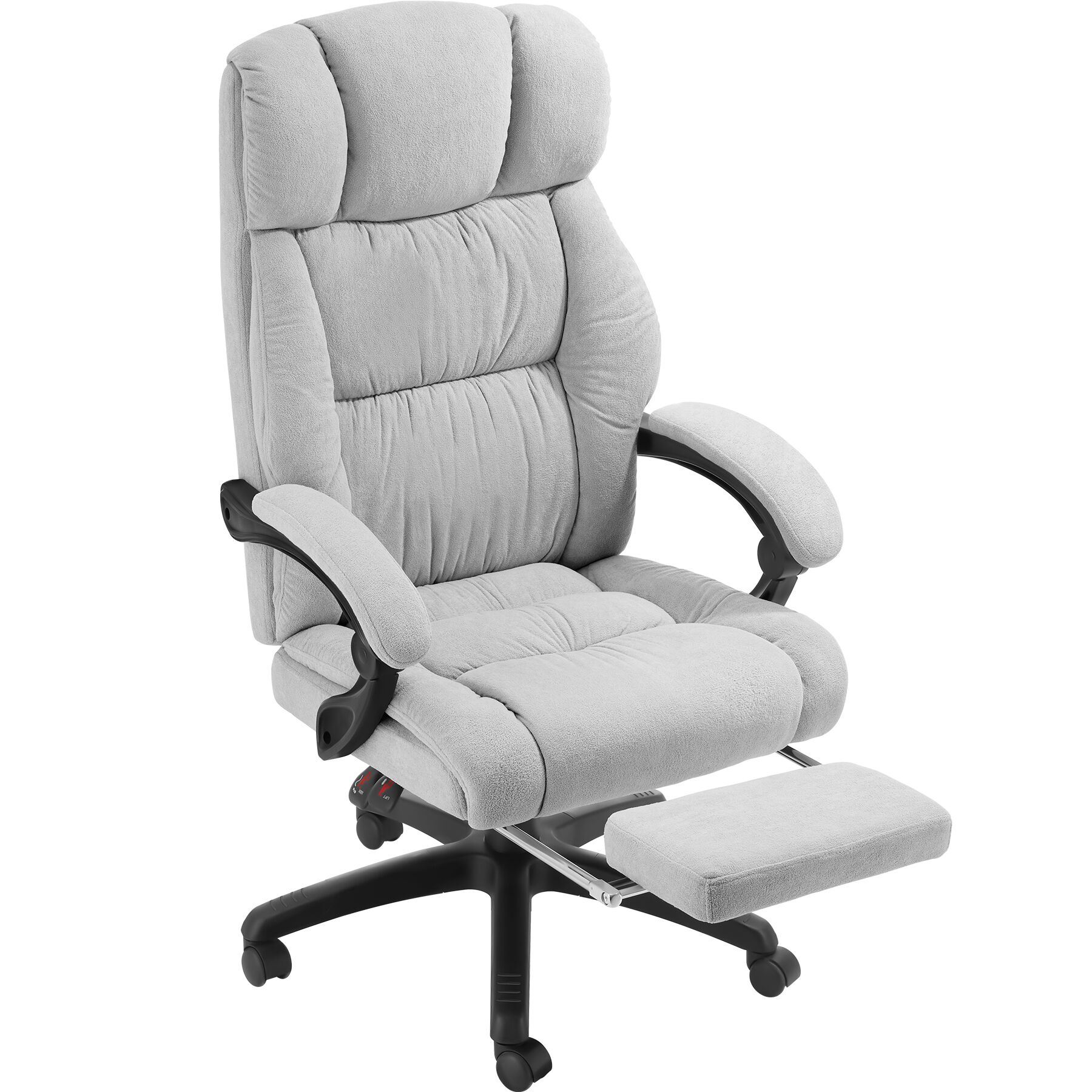 Kontorsstol Jillien med fotstöd och velouröverdrag - grå