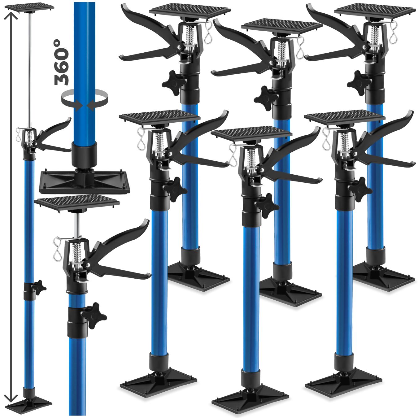 6 Türspanner, 51 bis 115cm - blau