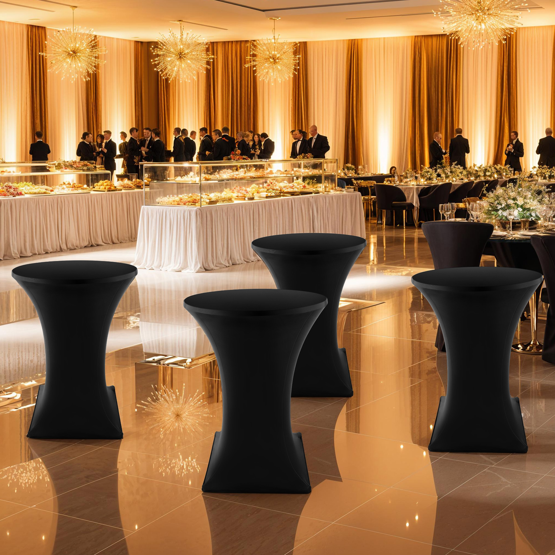 Folding Table Bar Chair Set Round Tall Dining Drinks Foldable Collapsible Tables - Picture 25 of 25