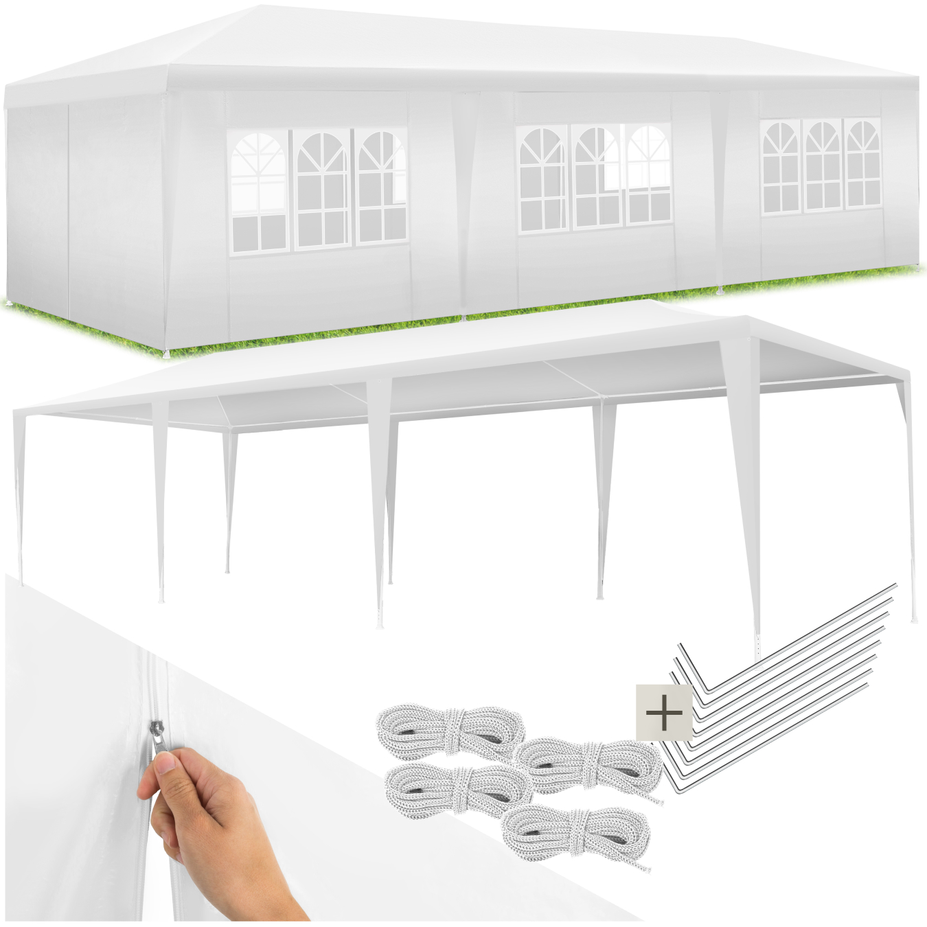 Pavillon imperméable MIRAMAS avec 8 côtés - blanc | tectake