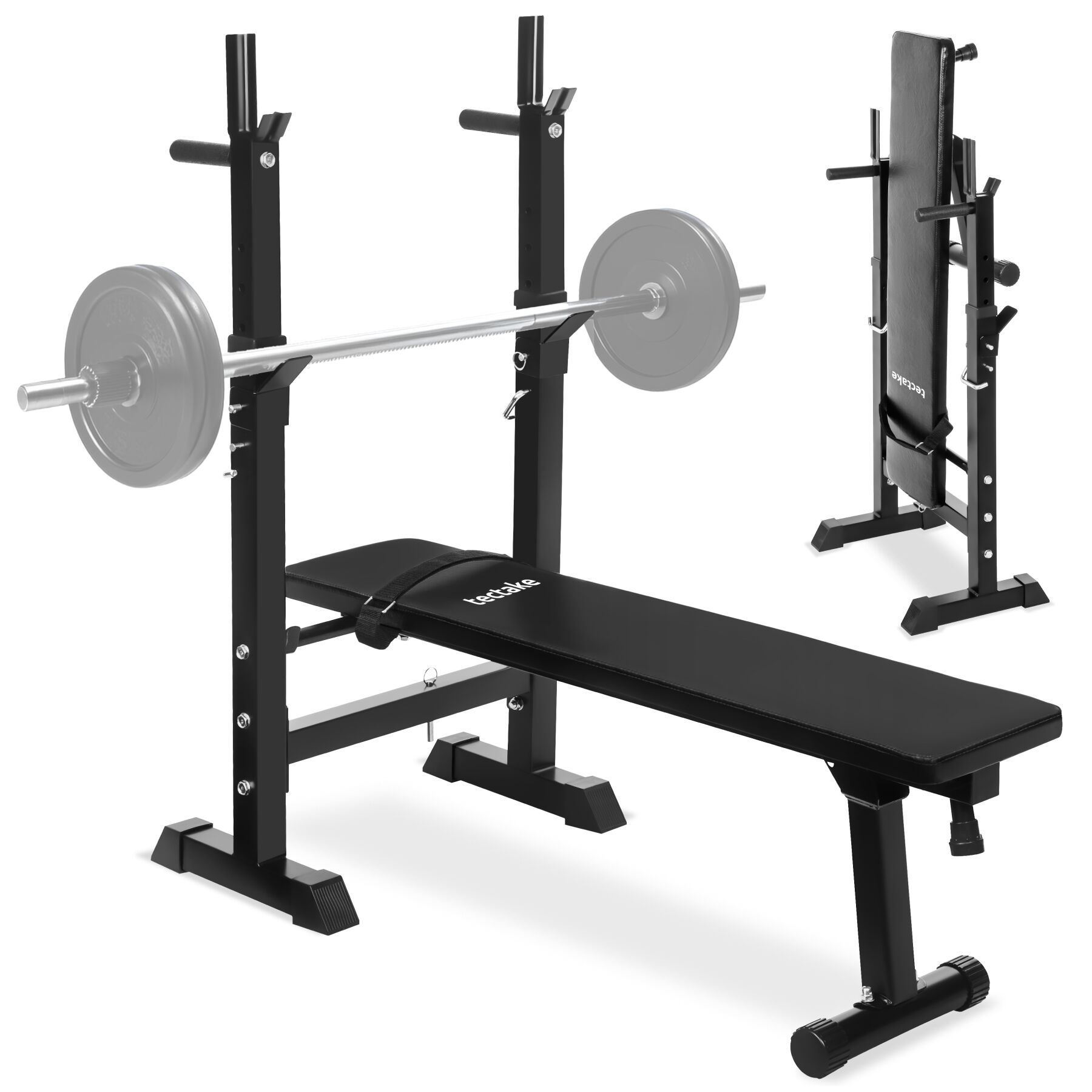 Banc de Musculation d'Haltères pour Abdominaux Pliable - noir | tectake