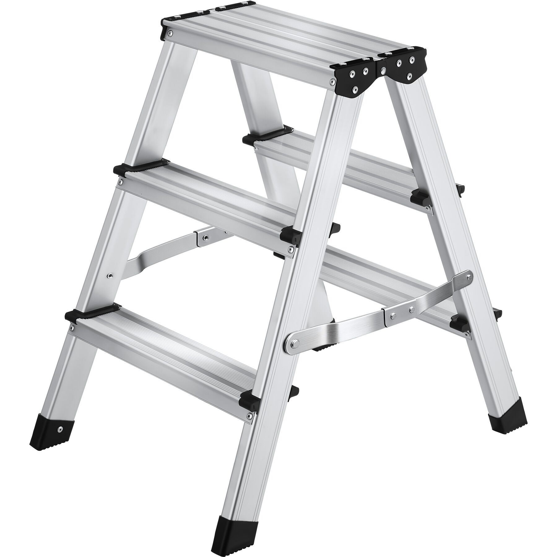 Trittleiter Aluleiter Stehleiter Mehrzweckleiter klappbar rutschfest max. 150kg - Produktbild 8