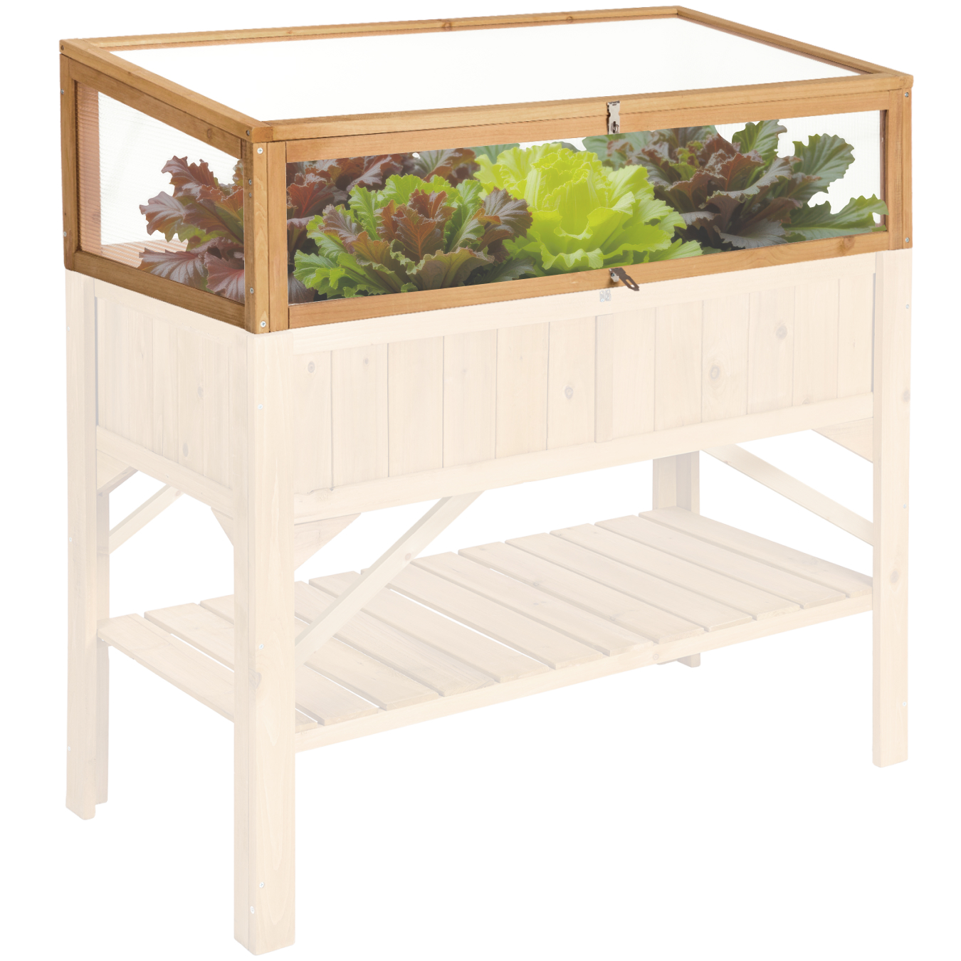 Houten kweekbak voor hoge plantenbak 115x53x34cm - bruin | tectake
