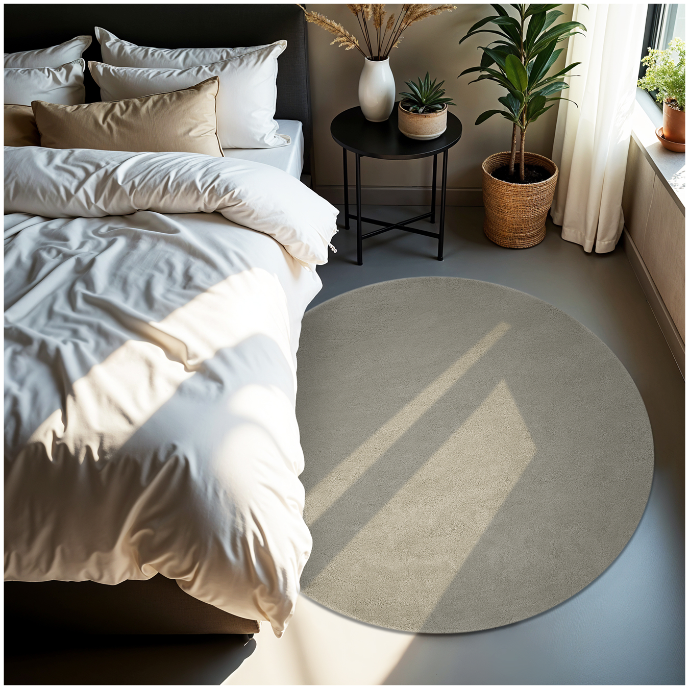 Kurzflorteppich Soft Zone - Sand, Ø 120 cm