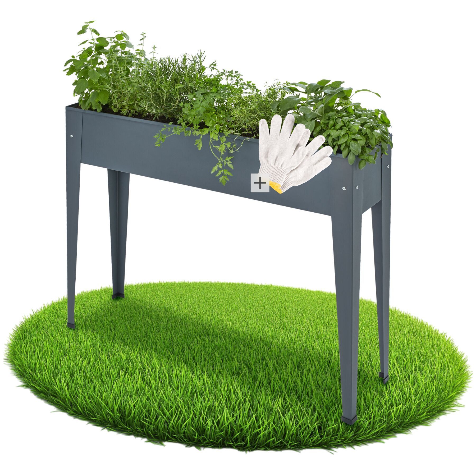 Jardinera Caléndula 98,5x26x82,5cm - antracita | tectake