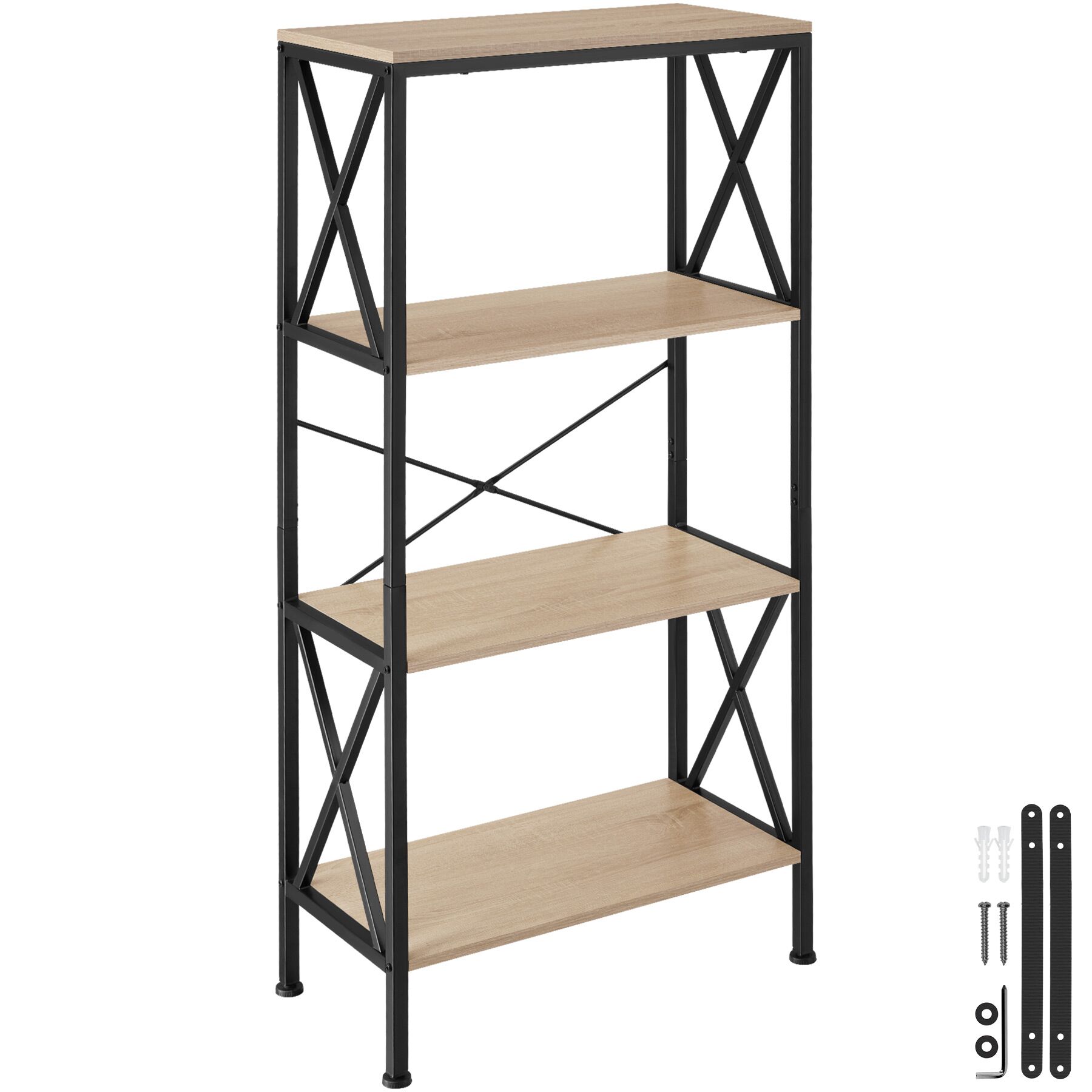 Regał Barry 61,5x31,5x133,5cm - Drewno industrialne jasne, dąb Sonoma