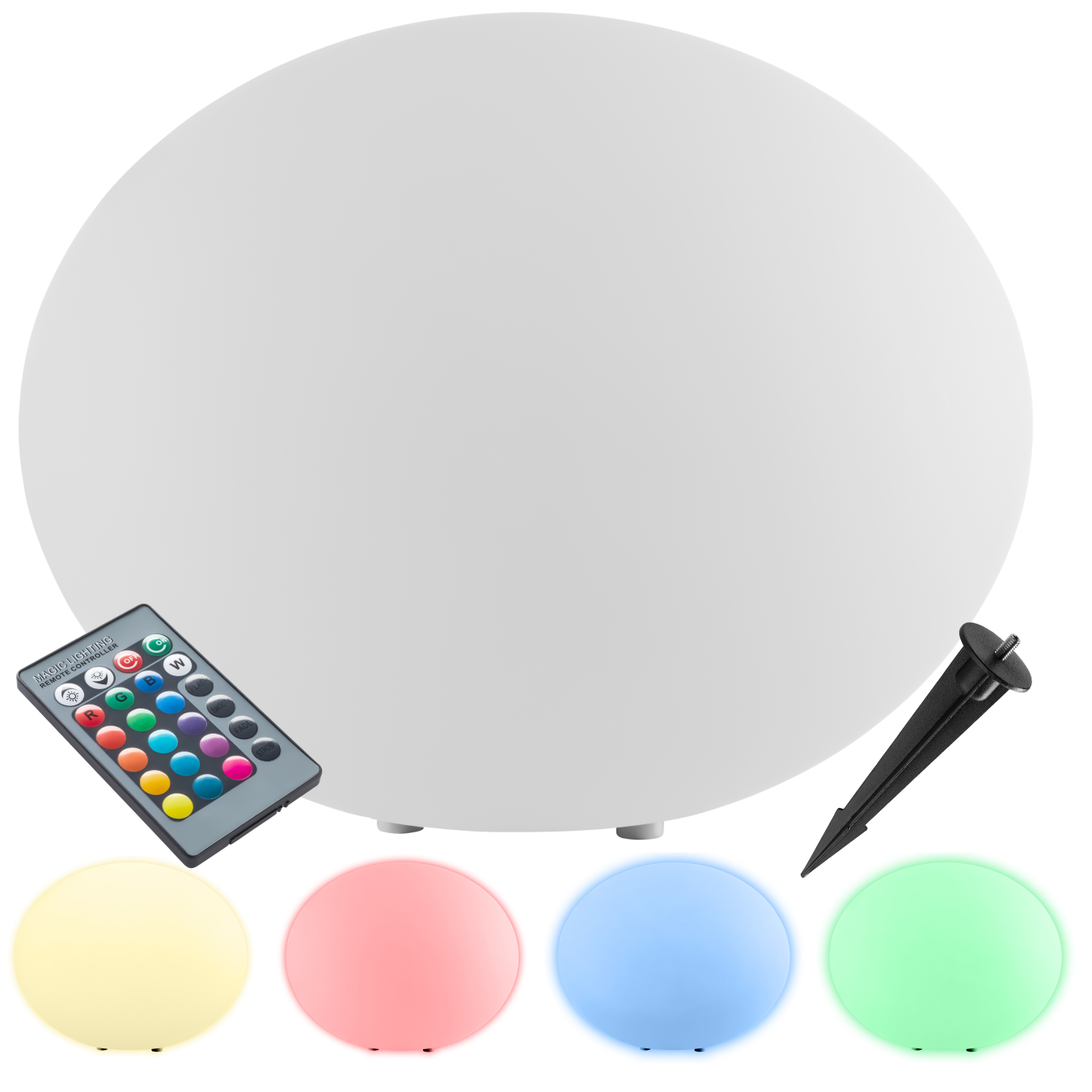 Lampe boule LUMINOUS EYE avec ampoule LED et télécommande - M (Ø 35 x 21,5 cm) de tectake