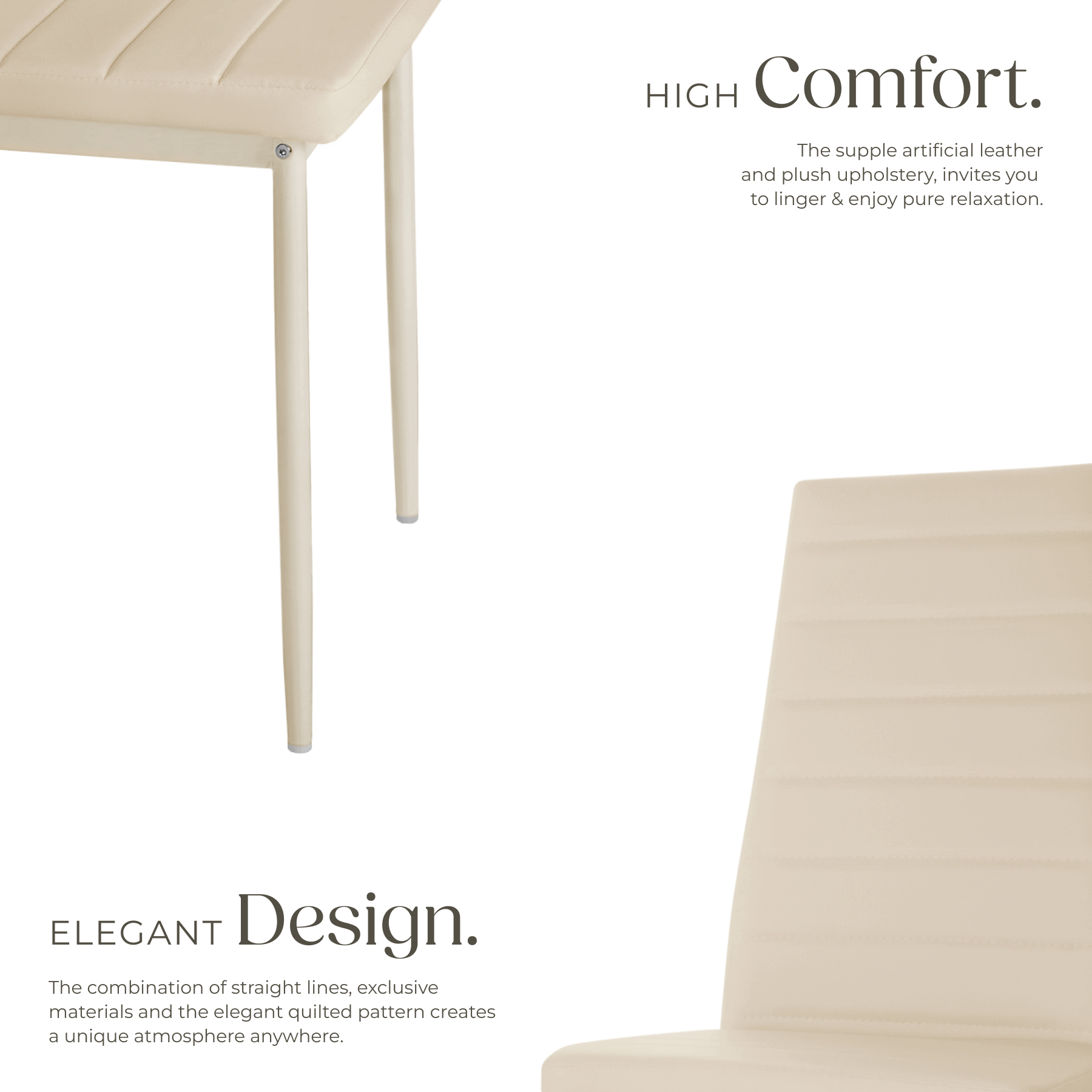 Dining Chair Set Kitchen Living Room Furniture Faux Leather Chairs Thick Padding - Picture 40 of 61