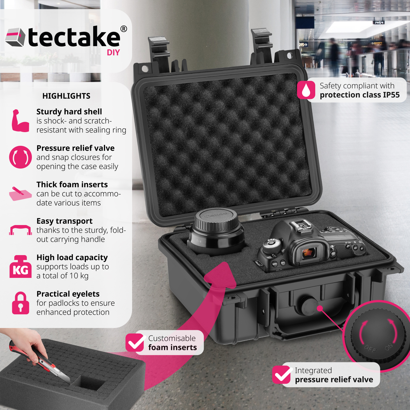 Camera Case Hard Shell Box Photography Travel Protective Waterproof Universal - Picture 3 of 37