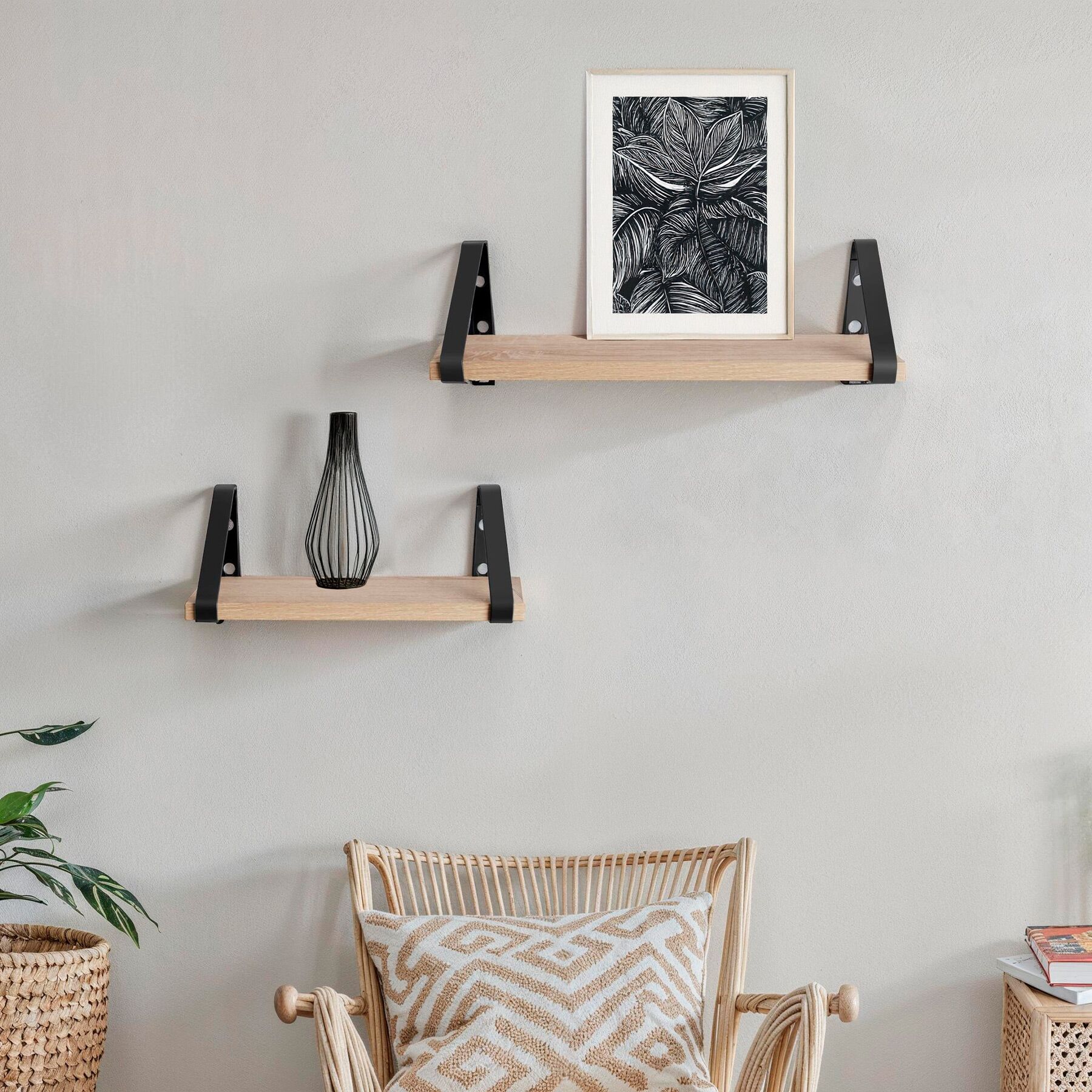 3er Set Hängeregal Wandregal Schweberegal Regal 30/35/40cm Industrie Holz Metall - Bild 23 von 25