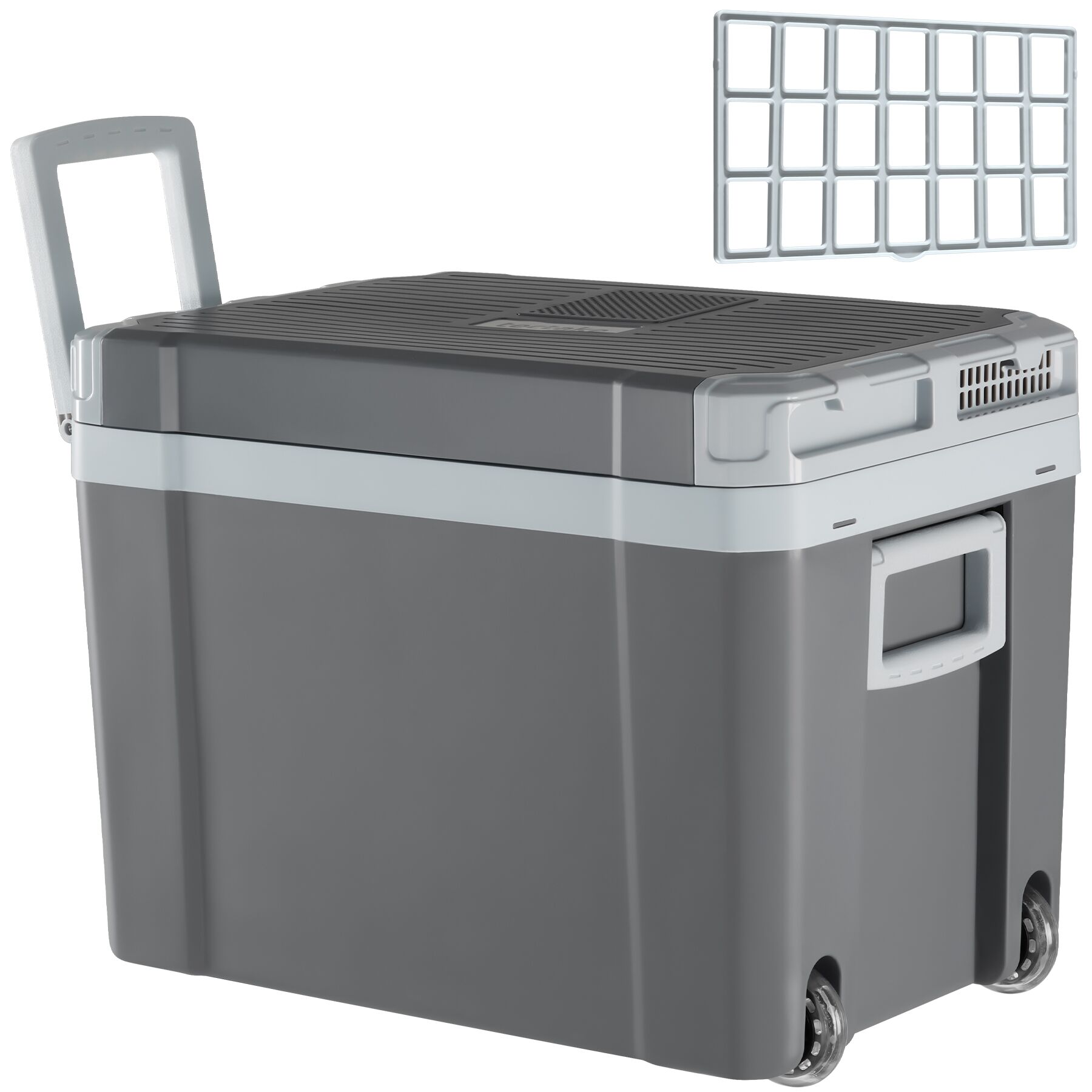 Borsa termica elettrica con manici e rotelle, 35 l - grigio | tectake