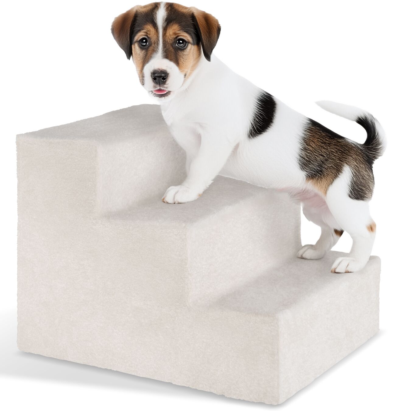 Haustiertreppe Paw Path mit Plüschbezug 37 x 45 x 34,5 cm - Sand