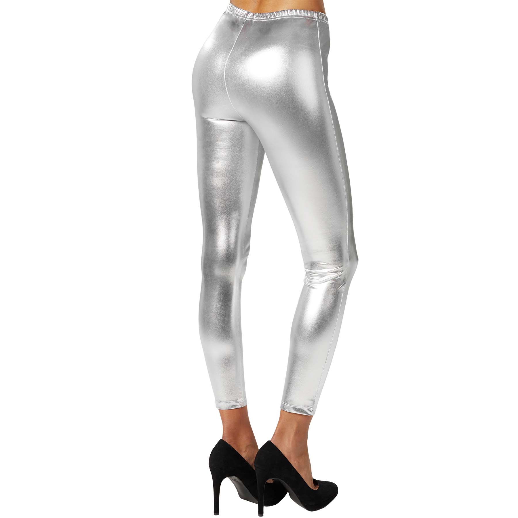 Woman Metallic Leggins Women Long Trouser Sexy Shiny Party Festival Lady Outfit - Picture 9 of 20