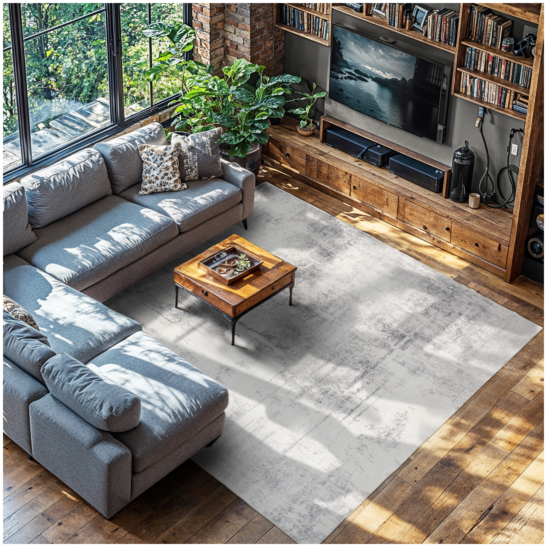 Washable Rug Nadira - different sizes, abstract pattern, synthetic wool and felt, non-slip - 240 x 340 cm | tectake