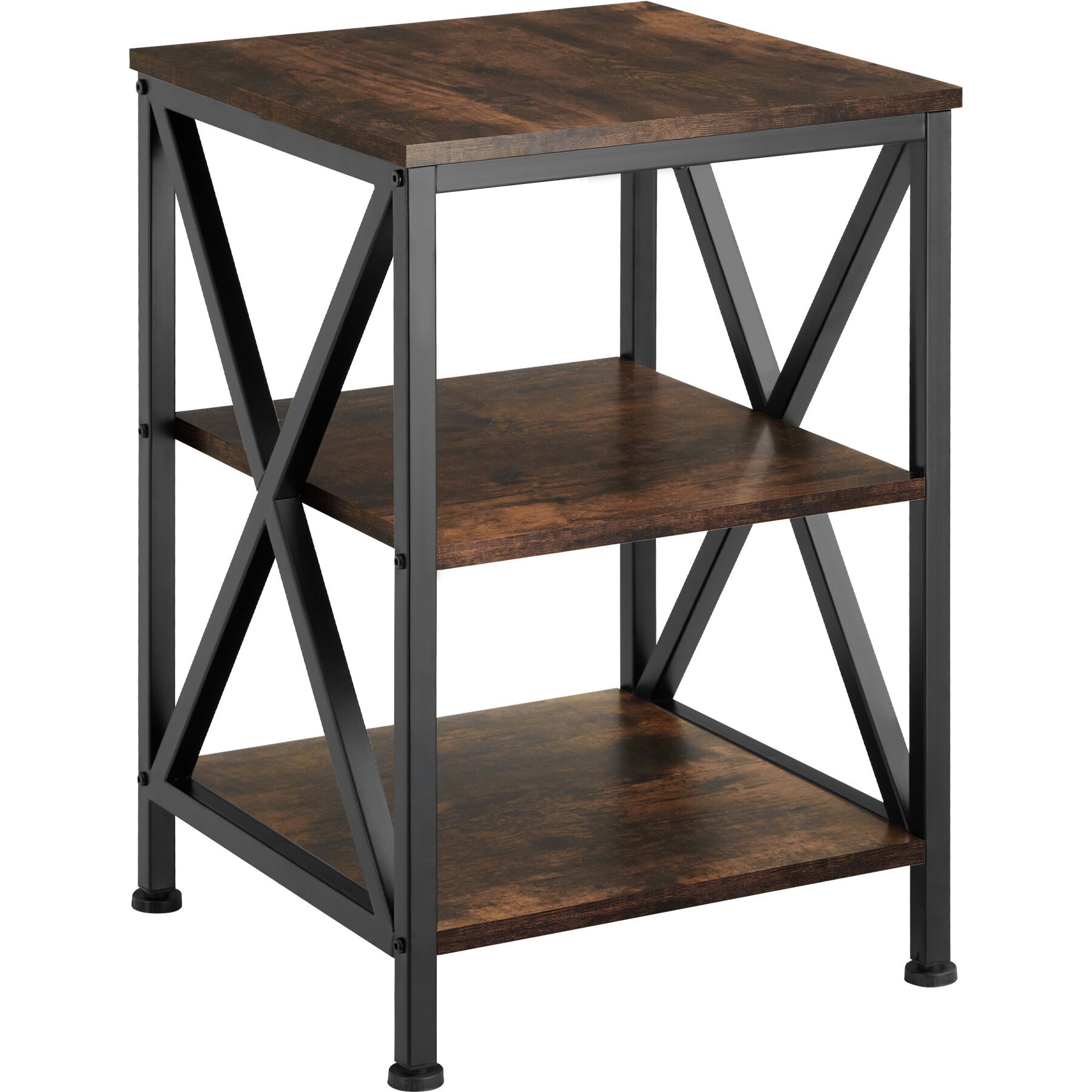 Mesa de apoio Nottingham - Madeira industrial escura, rústica