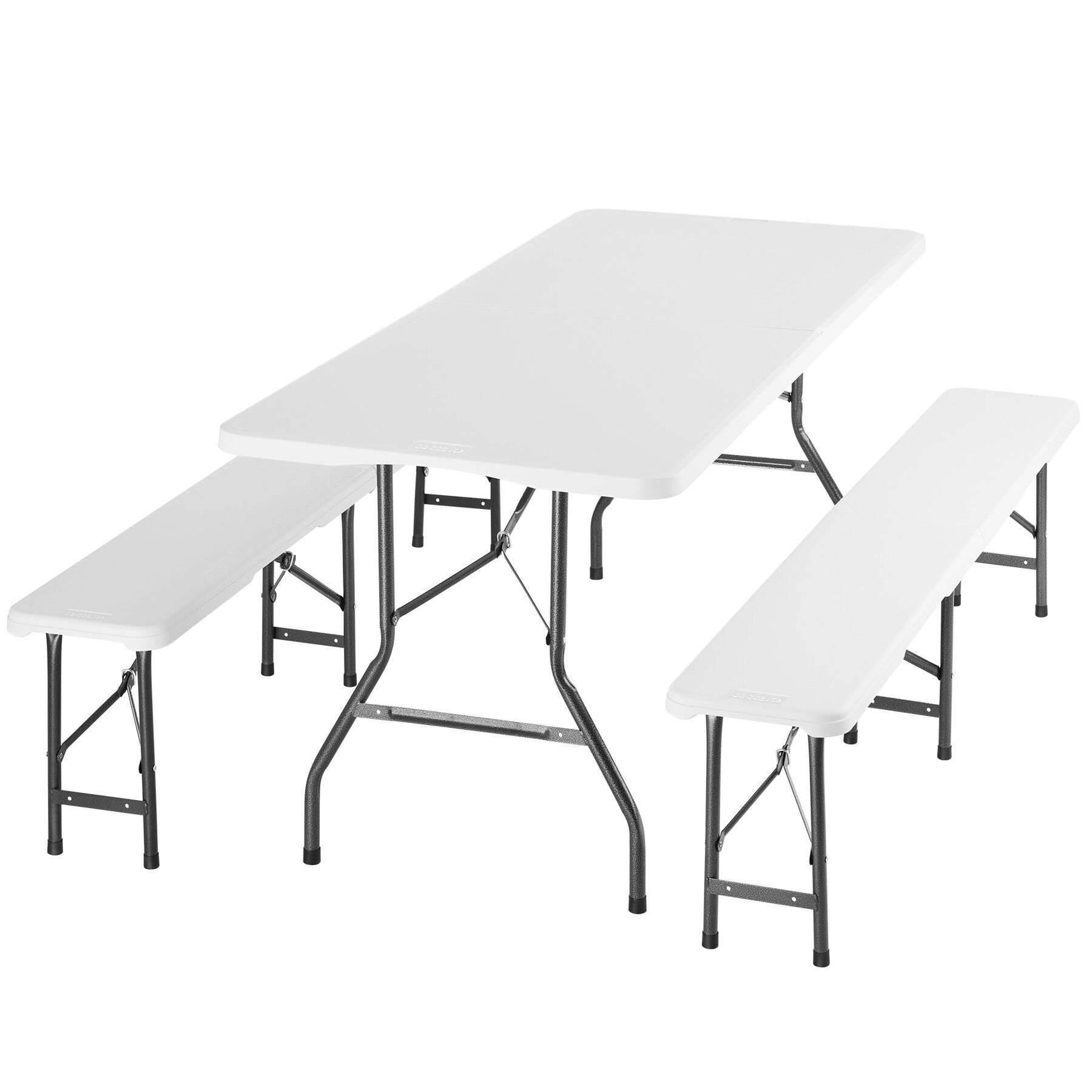 Juego de mesa de camping Panja, plegable, resistente a la intemperie, para 8 personas - blanco | tectake