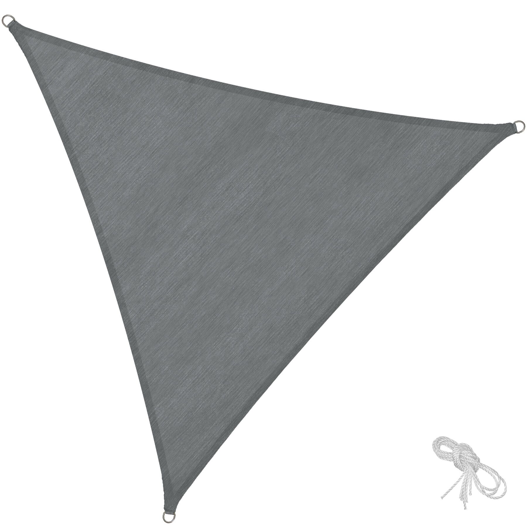 Toldo de polietileno em forma de vela, cinzento - 6 x 6 x 6 m